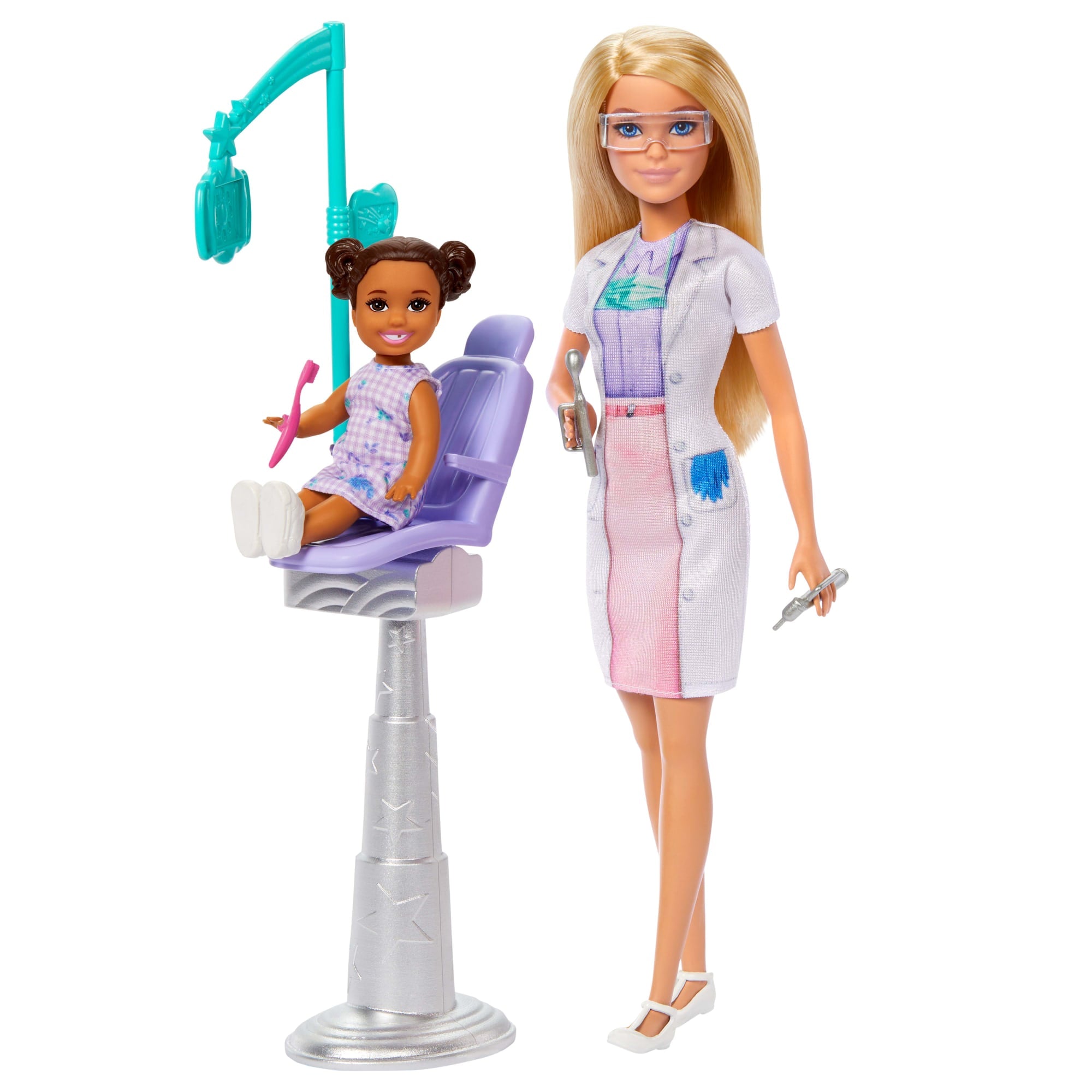 Barbie Zahnärztin-Puppe, Blonde Modepuppe, 1 Kinderpuppe, Medizinisches Untersuchungszubehör Und Passende Accessoires