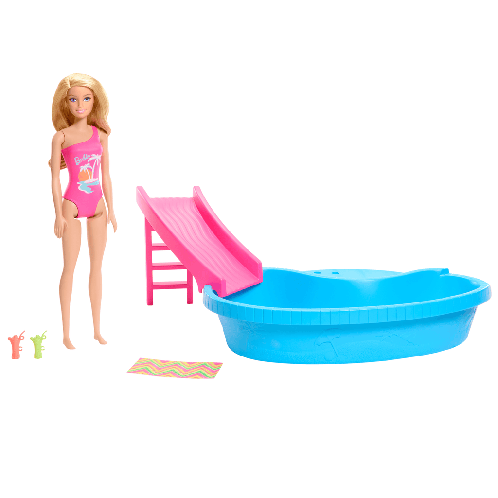 Barbie-Poupée Et Accessoires-Coffret Poupée Blonde Avec Piscine