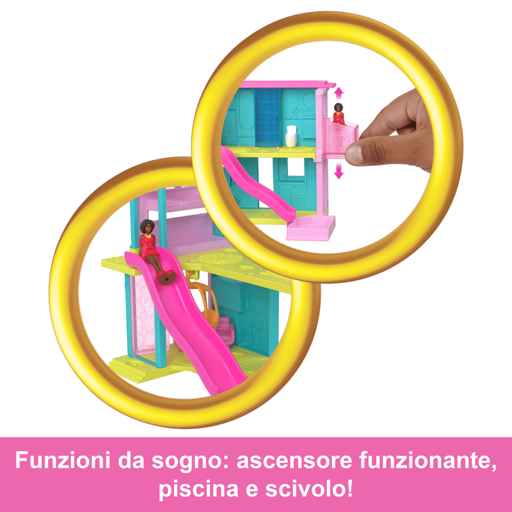 Playset Casa Delle Bambole Barbie Mini Barbieland Con Bambola Da 3,8 Cm, Mobili E Accessori (I Modelli Possono Variare)