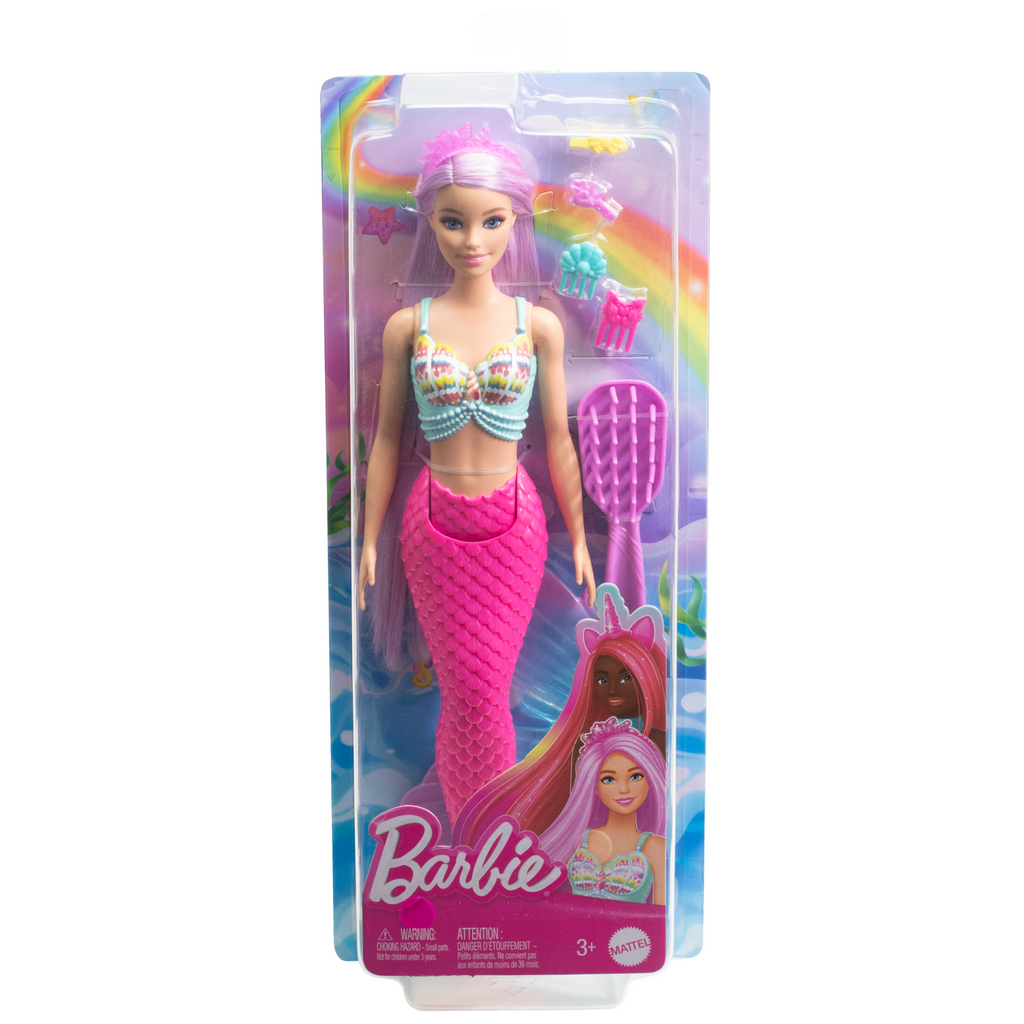 Muñeca Sirena Barbie Con Pelo De Fantasía De 17,8Cm De Largo Y Accesorios Para Jugar A Peinar