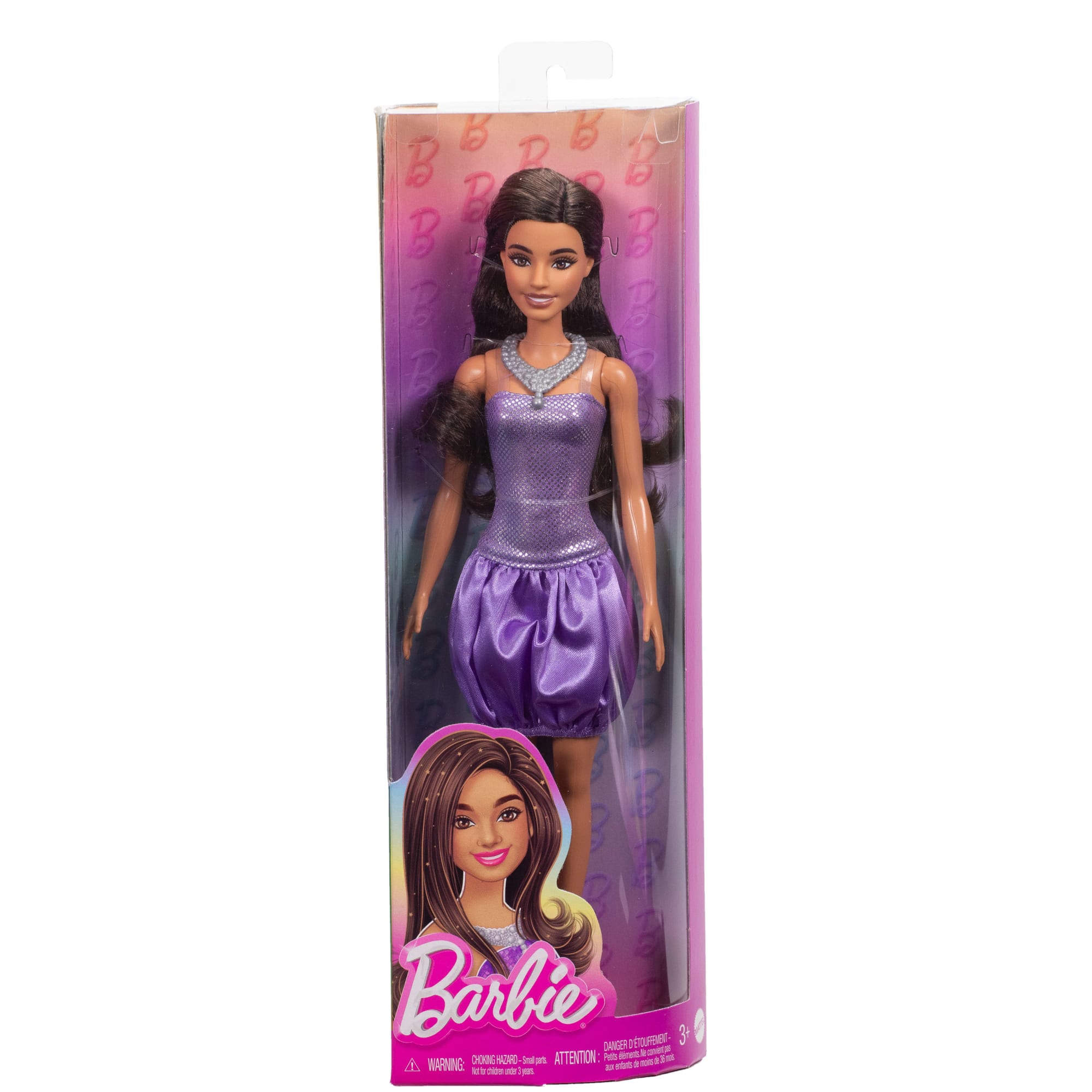 Barbie-Fashionistas-Poupée Brune En Robe Violette