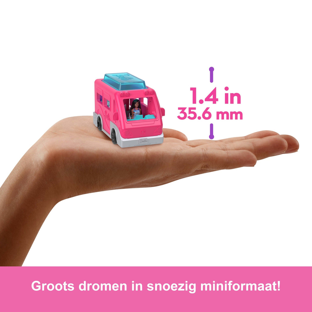 Barbie Mini Barbieland Set Met Pop En Voertuig, Pop (Bijna 4 Cm) En Droomcamper Met Zwembad Met Kleurverandering