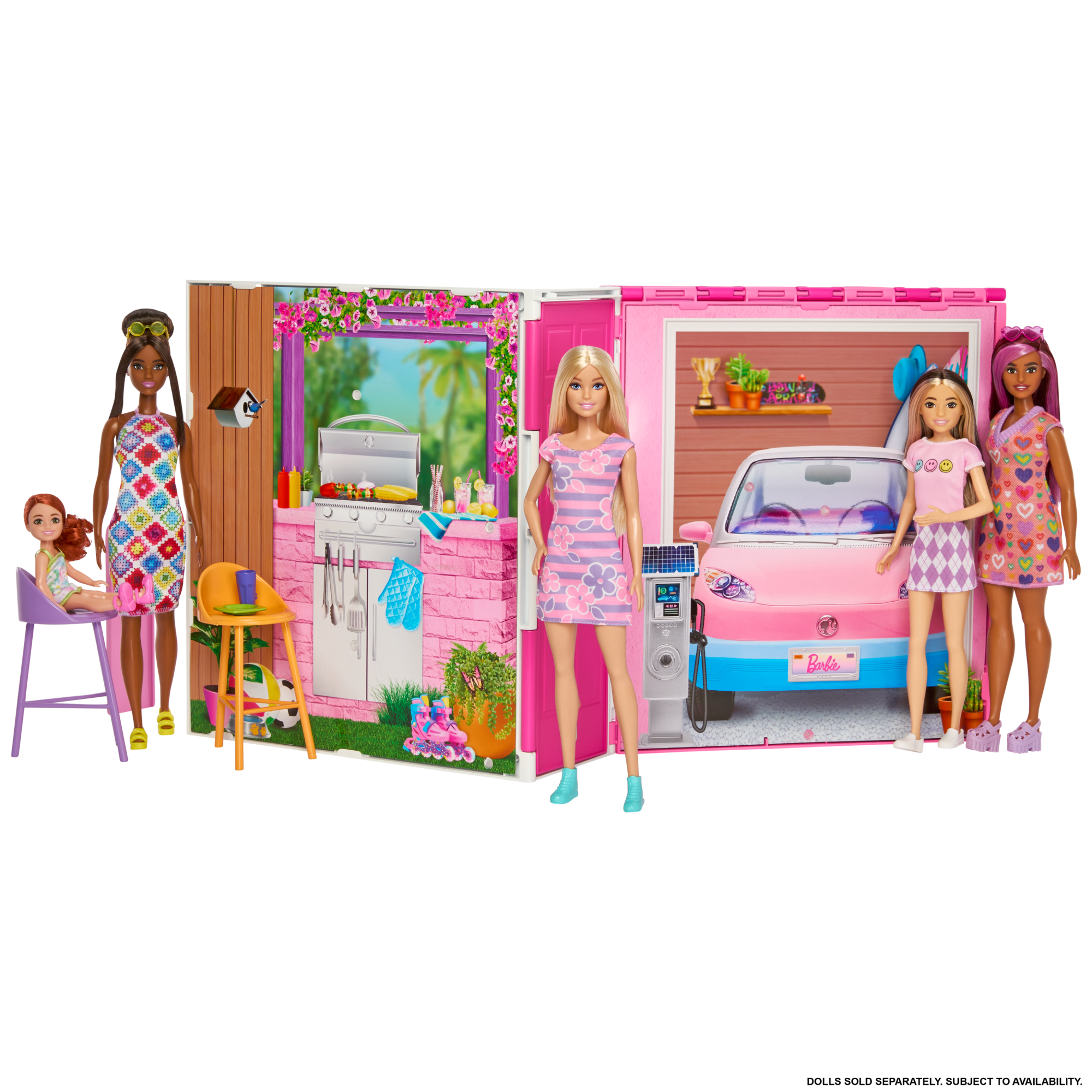 Barbie Casa Delle Vacanze, Playset Con Bambola Barbie, 4 Aree Di Gioco E 11 Accessori Decorativi