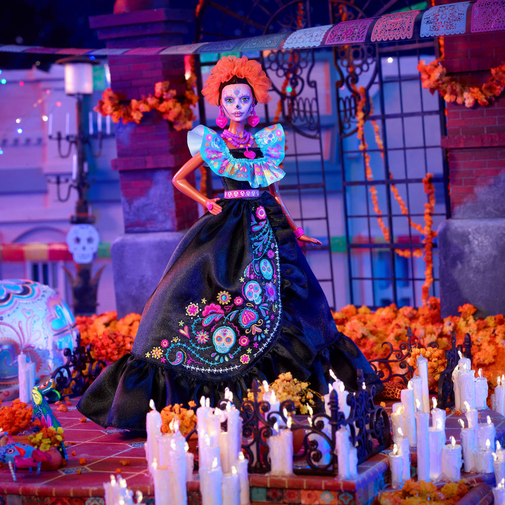 Barbie-Día De Muertos 2024-Poupée Signature Avec Robe Noire À Volants