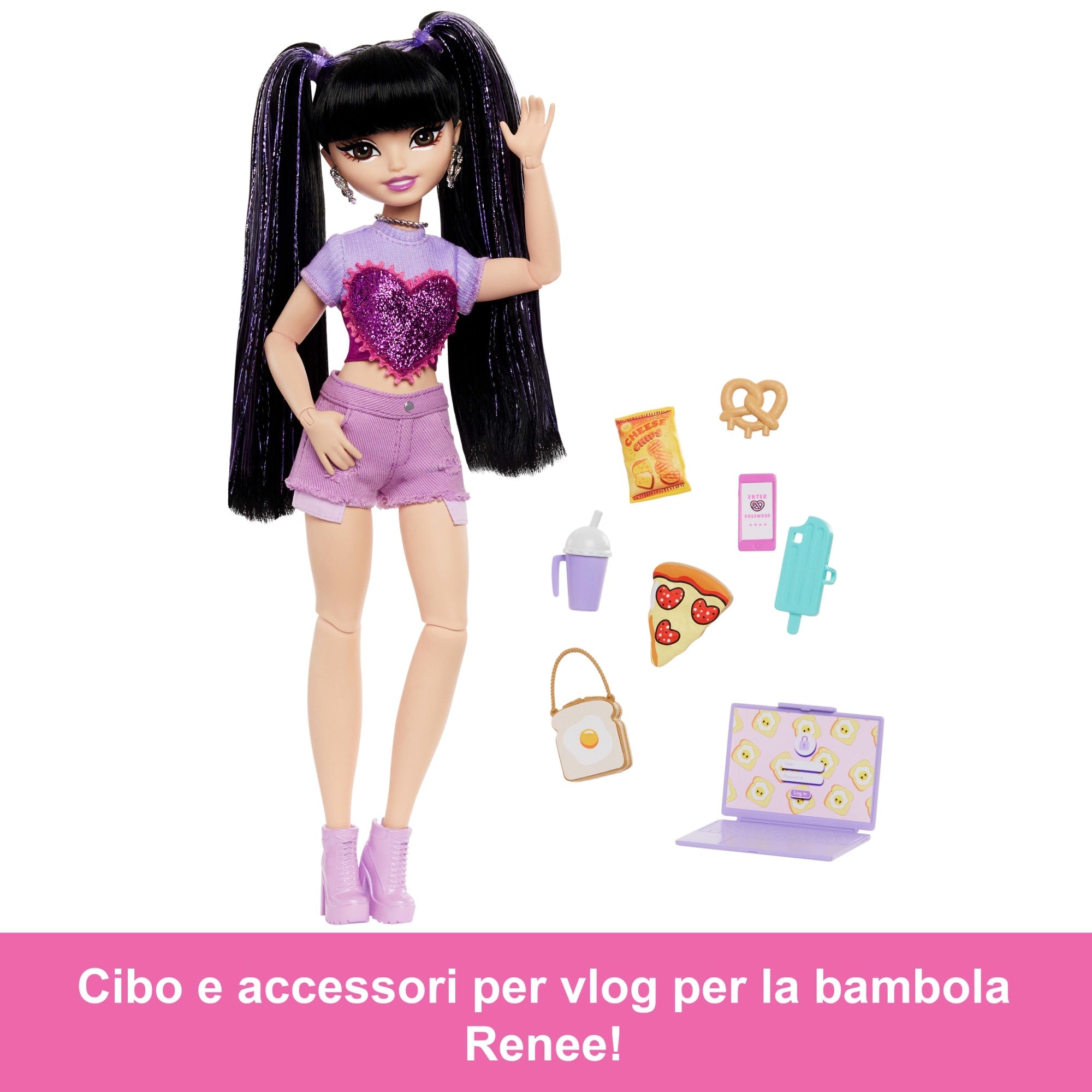 Barbie Dream Besties Renee, Bambola Alla Moda Con 11 Accessori A Tema Cibo