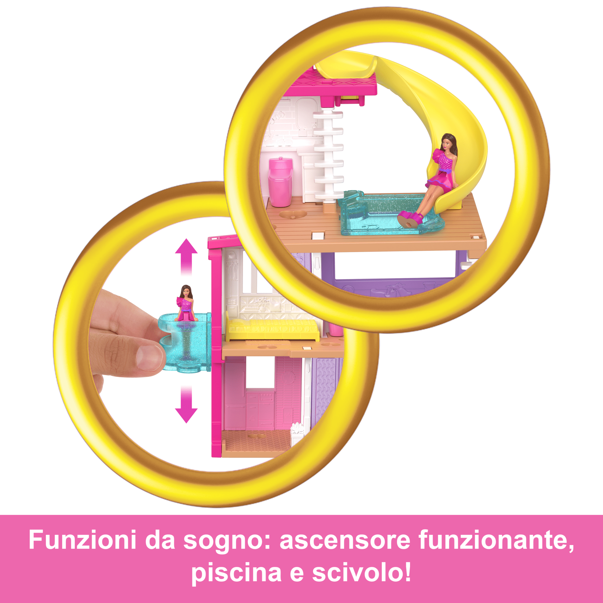 Playset Casa Delle Bambole Barbie Mini Barbieland Con Bambola Da 3,8 Cm, Mobili E Accessori (I Modelli Possono Variare)