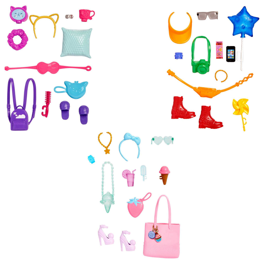 Barbie Accessori Assortimento Con 11 Pezzi A Tema Che Arricchiscono Le Storie Con Le Bambole Barbie
