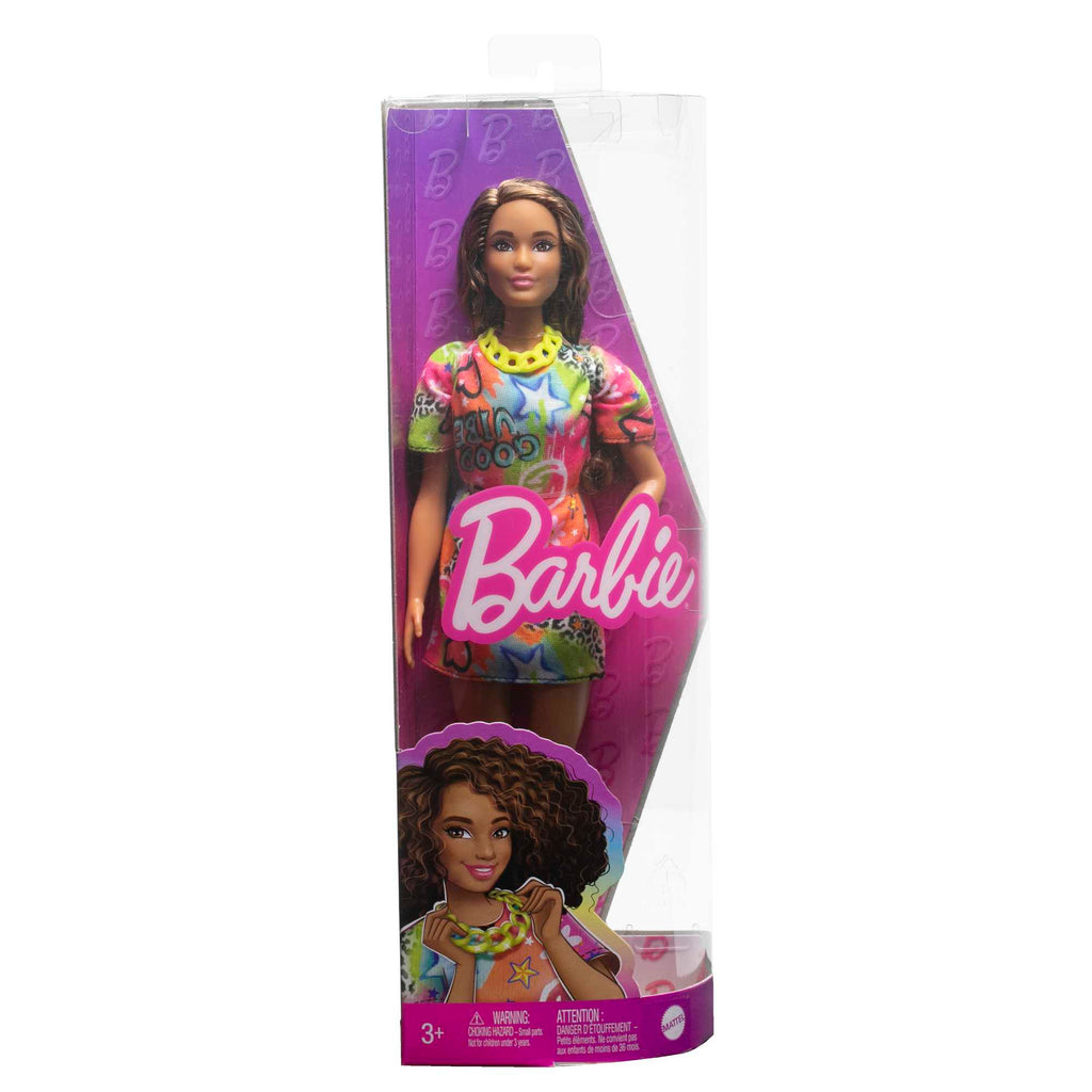 Barbie-Puppe, Brünett Mit Graffiti-Kleid, Barbie Fashionistas