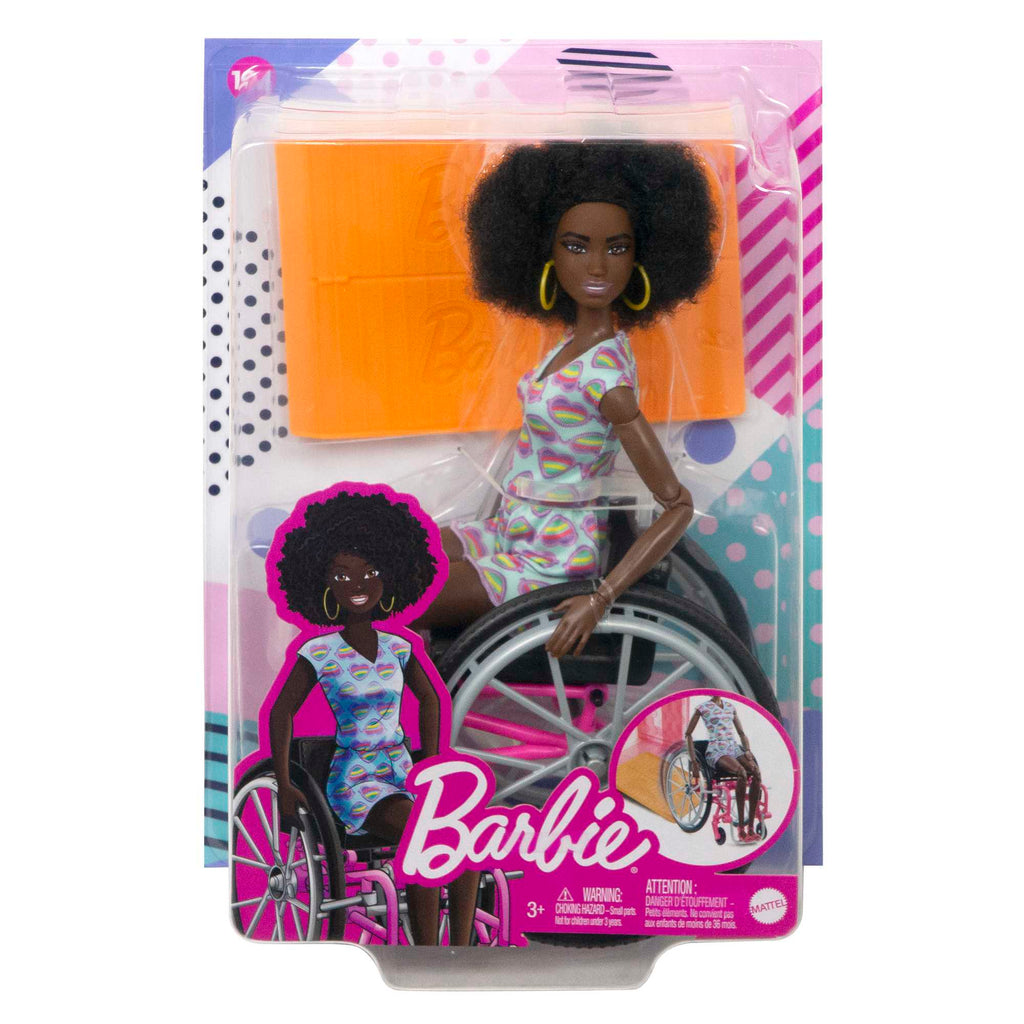 Barbie Fashionistas Lalka z wózkiem inwalidzkim i rampą