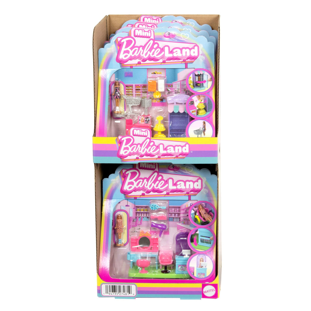 Playset Barbie Mini Barbieland Da Collezione Con Bambola Di 3,8 Cm E Aree Di Gioco Interattive Per Il Divertimento Della Narrazione