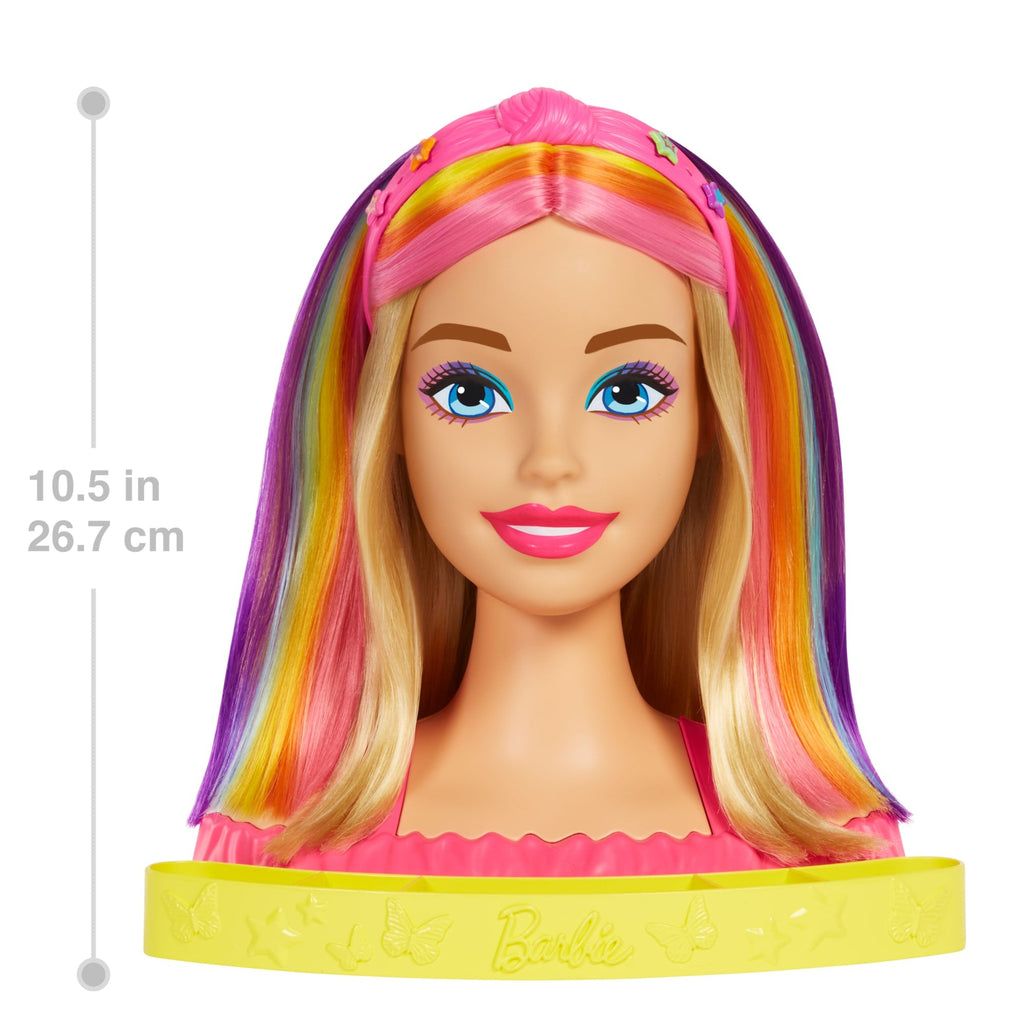 Barbie Super Chioma Hairstyle Capelli Arcobaleno, Testa Pettinabile, Con Capelli Biondi