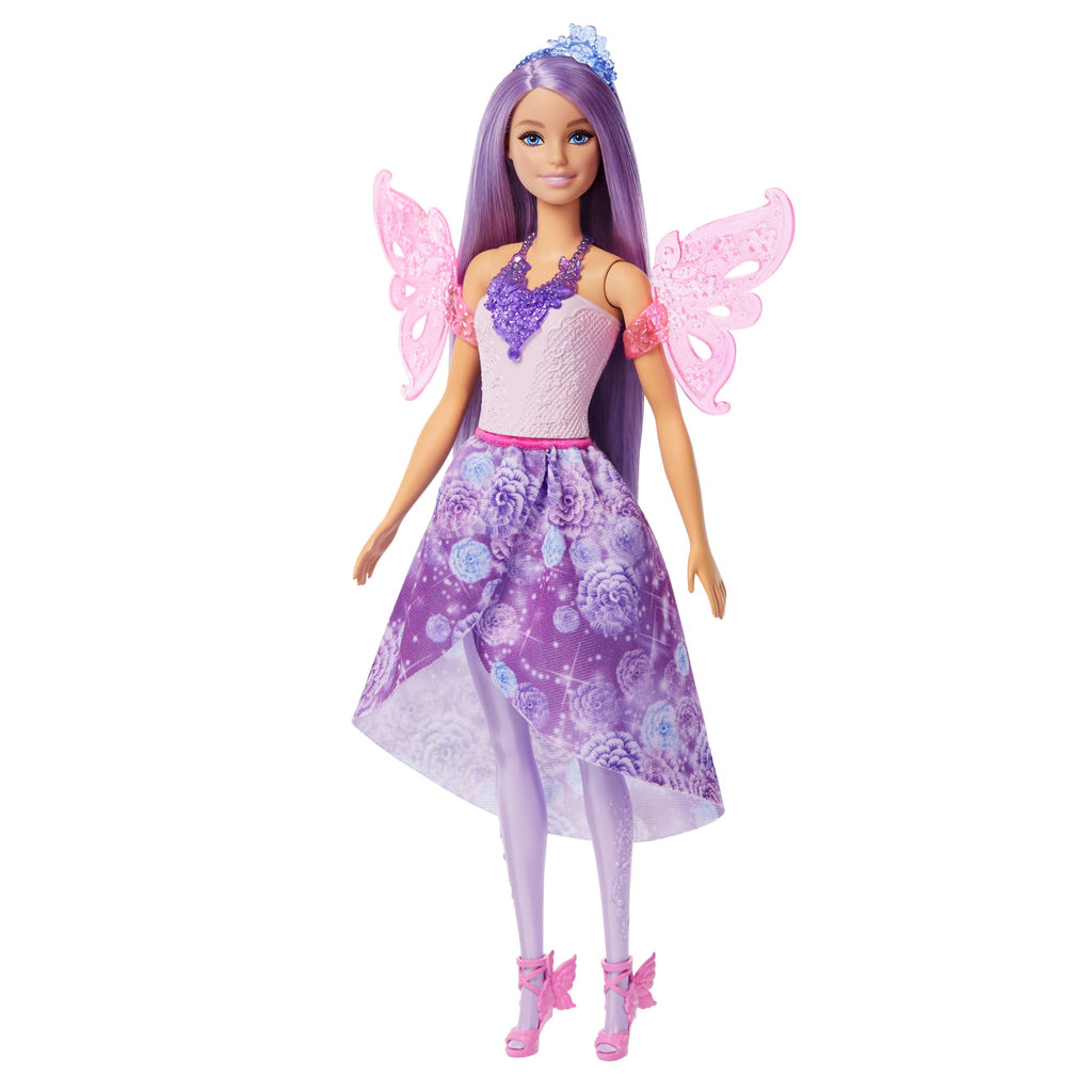 Barbie-Puppe Fantasie-Modeset Mit Accessoires Inklusive Meerjungfrauen-Schwanzflosse, Feenflügeln Und Ketten