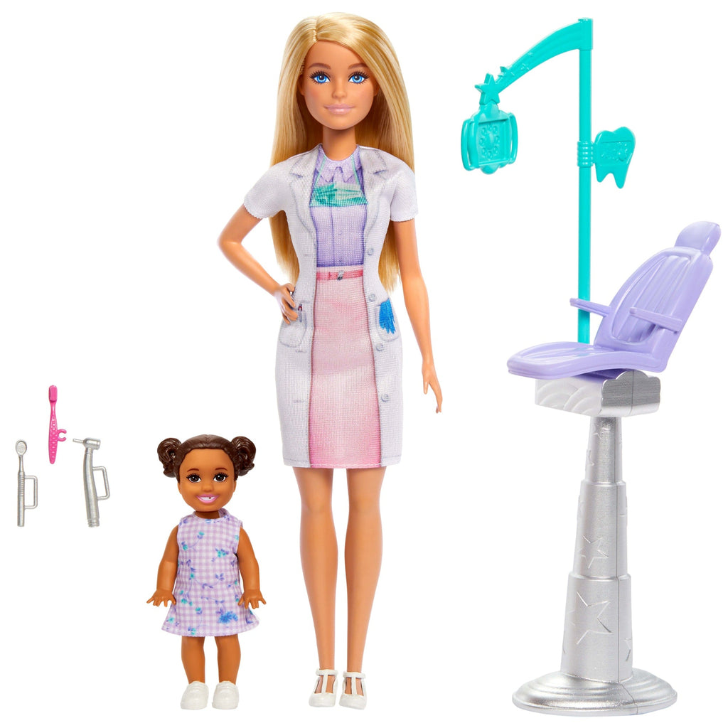 Barbie Zahnärztin-Puppe, Blonde Modepuppe, 1 Kinderpuppe, Medizinisches Untersuchungszubehör Und Passende Accessoires