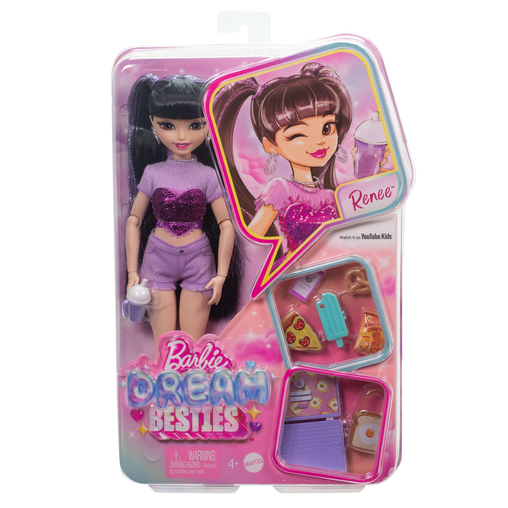 Barbie Dream Besties Barbie Renee Κούκλα Με 11 Αξεσουάρ Με Θέμα Το Φαγητό