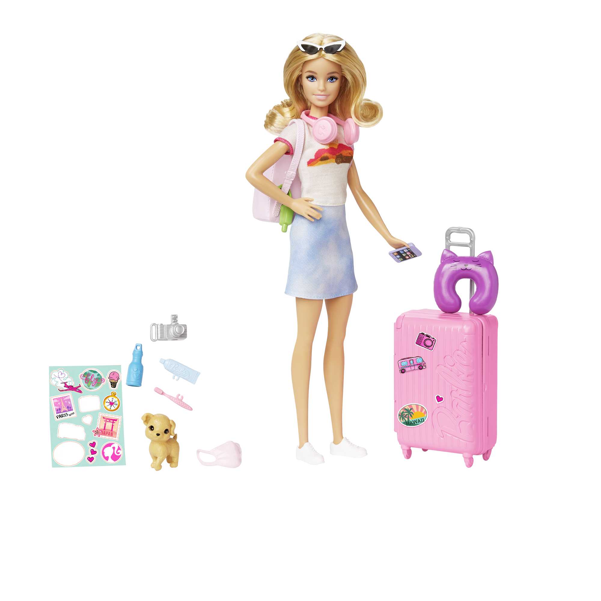 Barbie-Barbie En Voyage-Coffret Avec Chiot Et Accessoires
