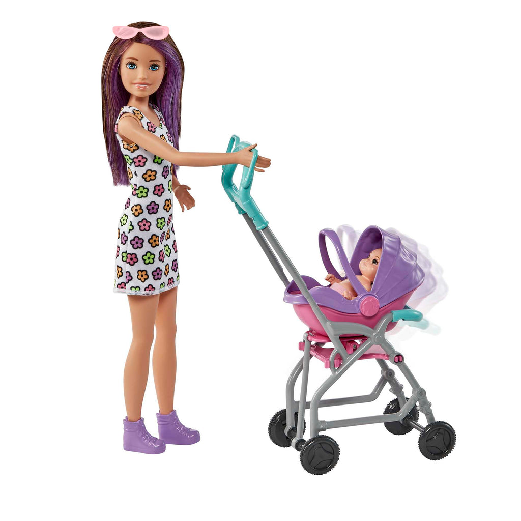 Barbie-Coffret Skipper Baby-Sitter Poussette Avec Poupée, Dès 3 Ans
