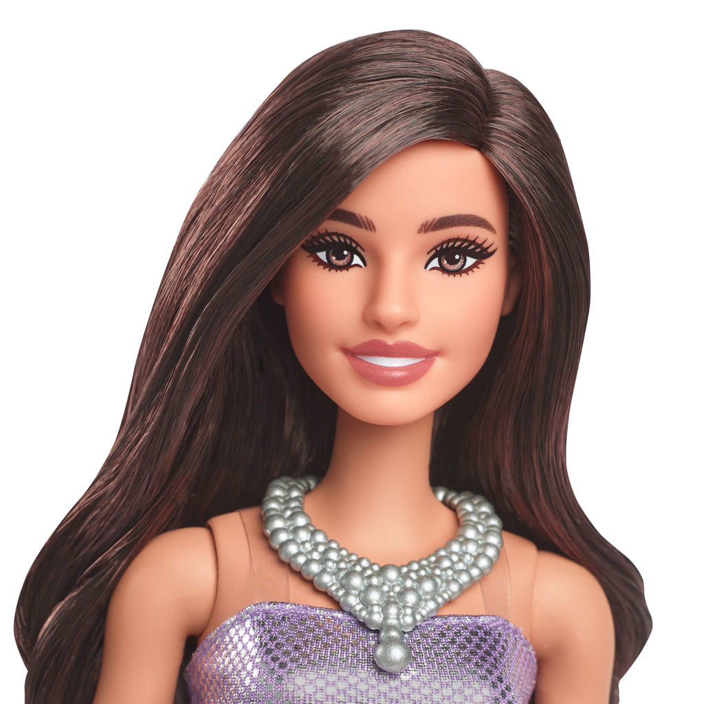 Barbie-Fashionistas-Poupée Brune En Robe Violette