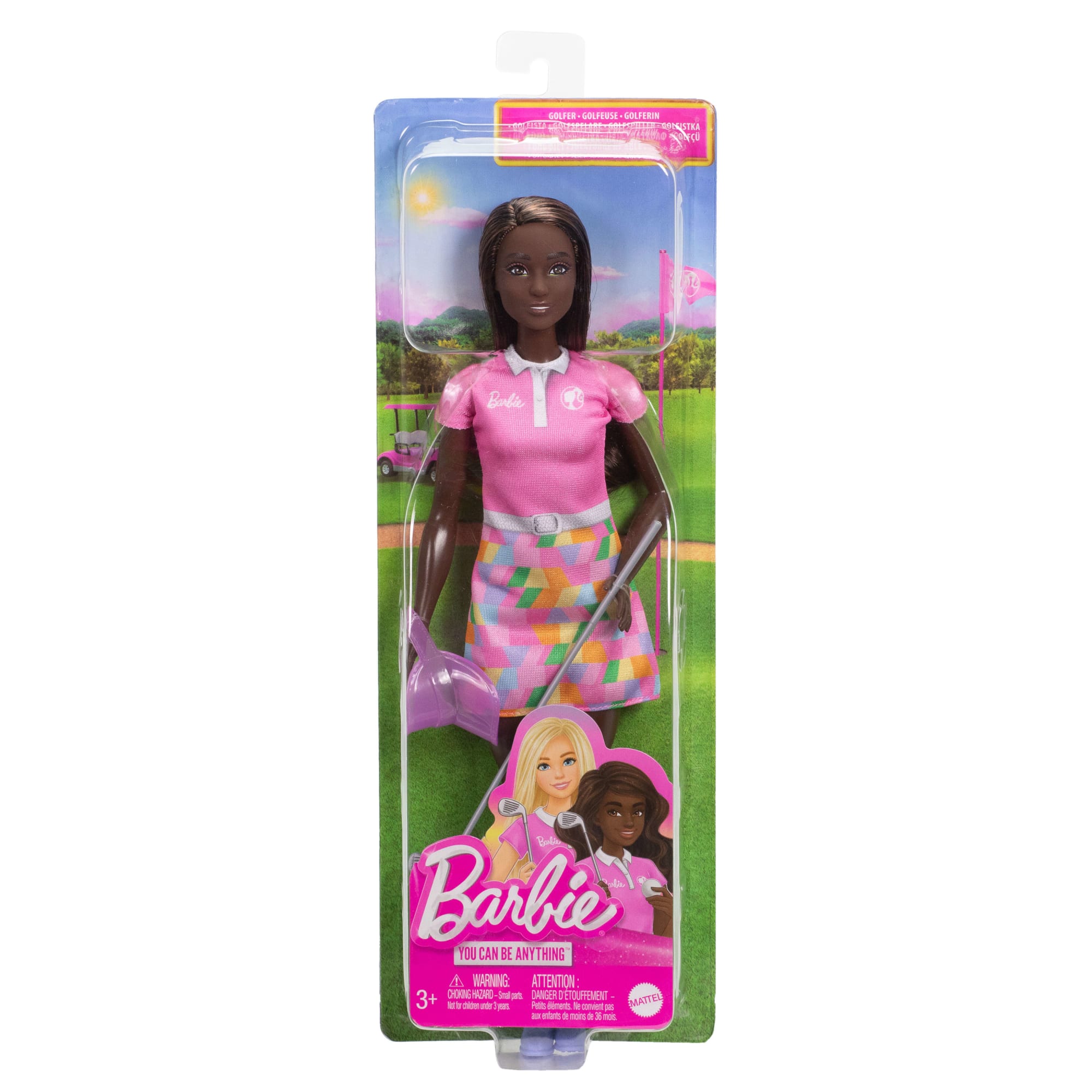 Barbie Golfer Fashion Doll in Golf Uniform, Includes Visor & Golf Club Accessories