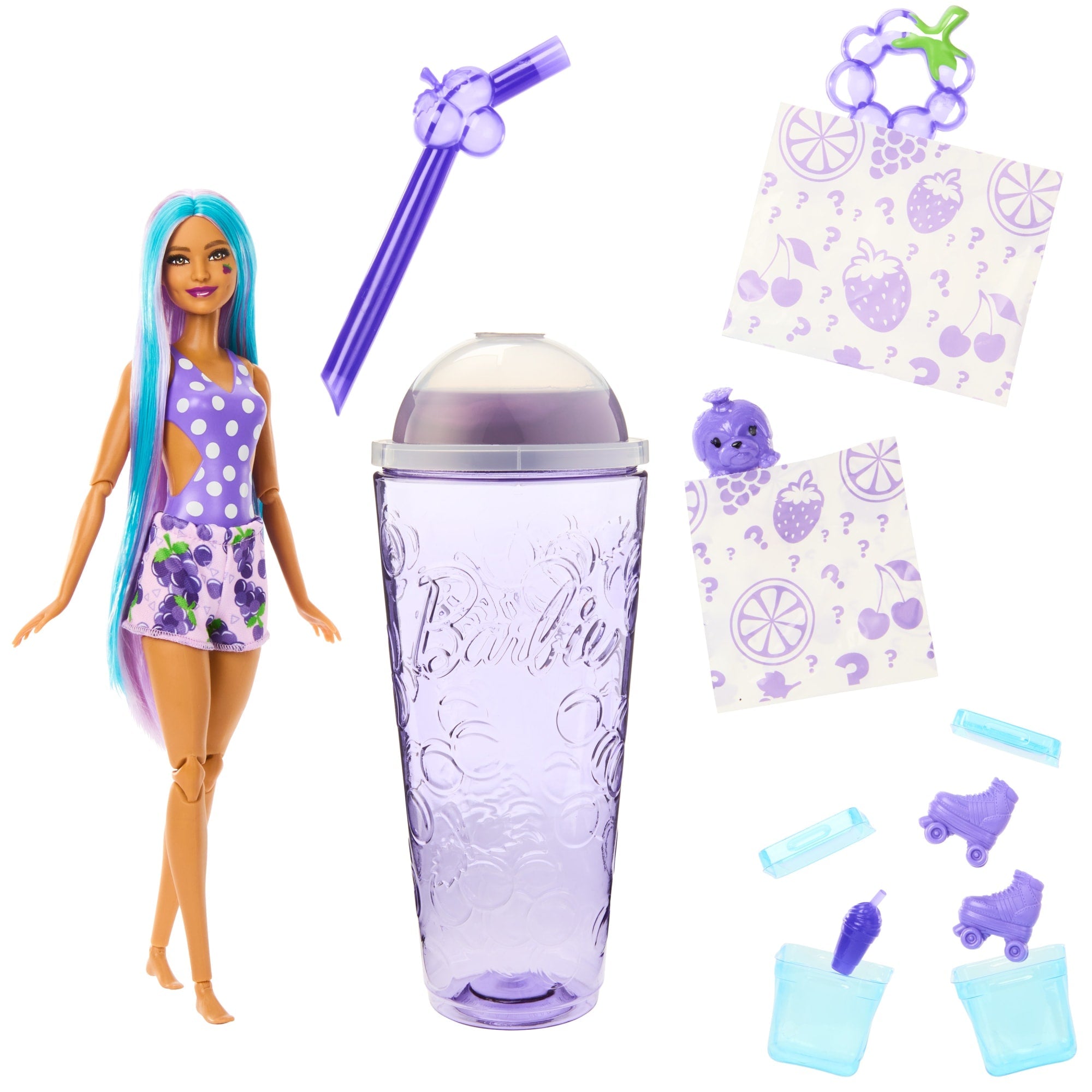 Muñeca Barbie Pop Reveal De La Colección Aroma De Frutas, Incluye Ocho Sorpresas, Entre Las Que Se Incluyen Una Mascota, Slime, Muñecas Perfumadas Y Función De Cambio De Color
