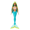 Muñeca Sirena Barbie Con Melena Azul Y Amarilla, Cola Turquesa Y Diadema