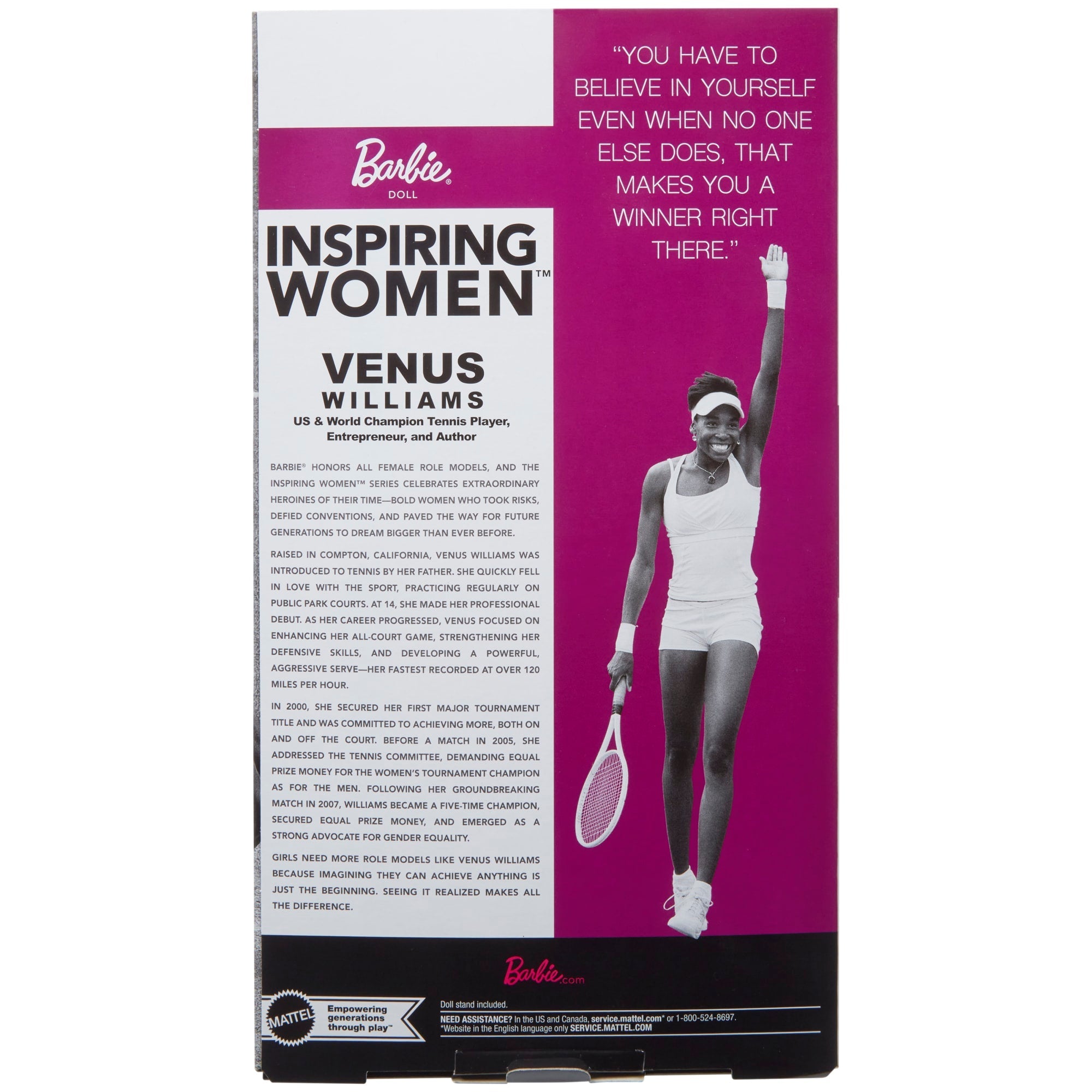 Serie Barbie Inspiring Women, Bambola Venus Williams