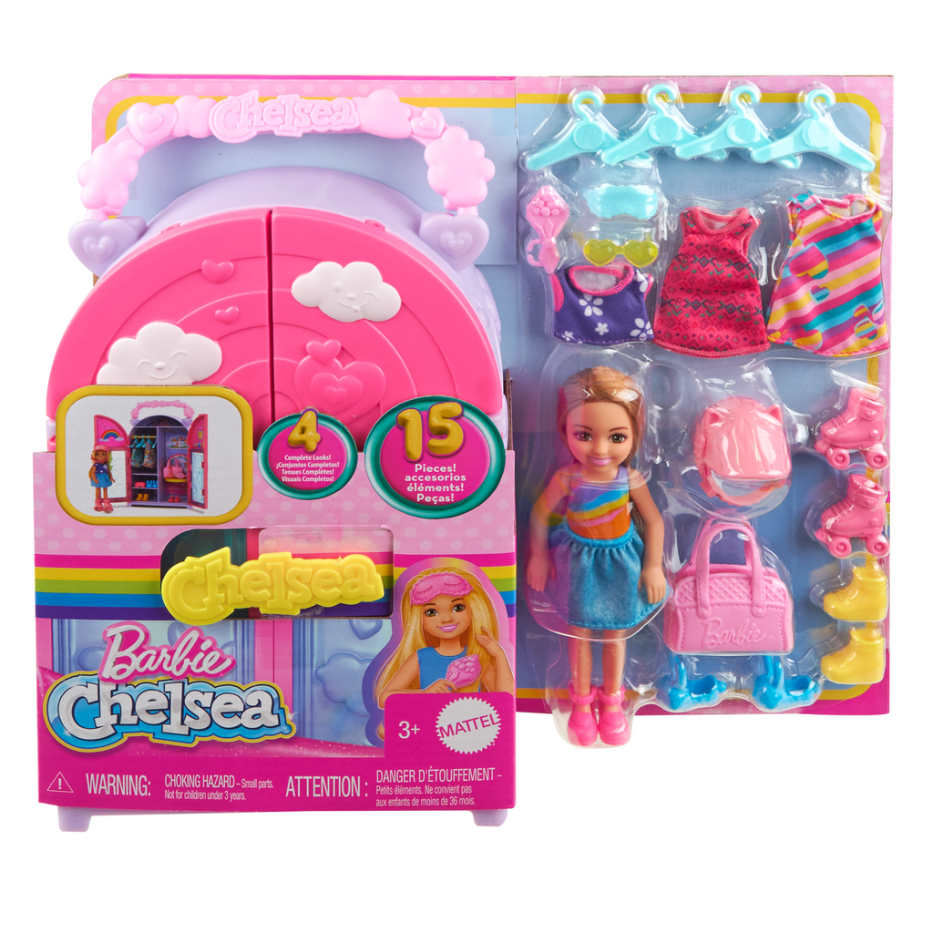 Barbie Chelsea Bebek Ve Oyuncak Giysi Dolabı; Giysiler Ve Aksesuarlar Içeren Oyun Seti