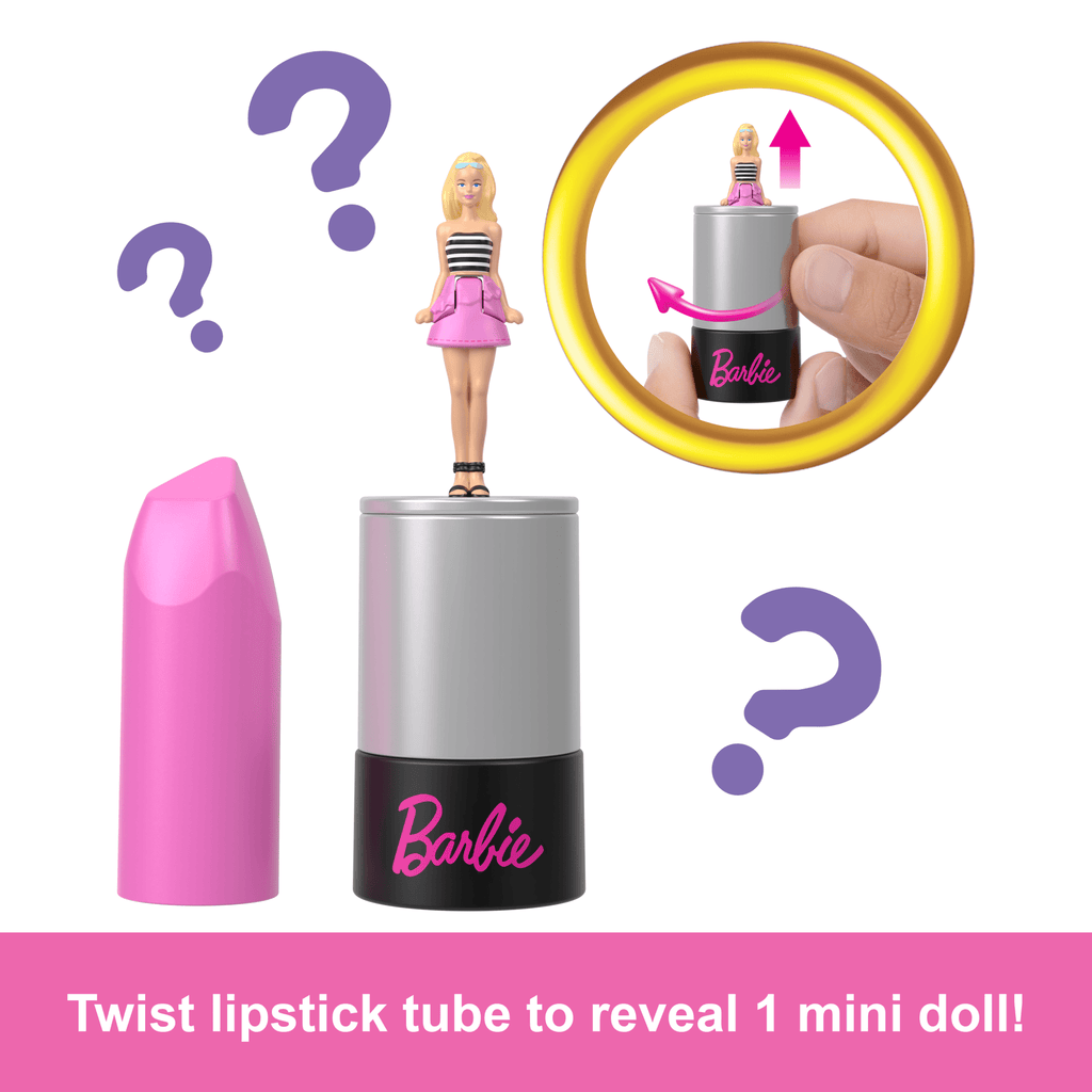 Barbie Mini Barbieland 5-Pack Fashionistas Dolls, 1.5-Inch Dolls in Lipstick Tubes