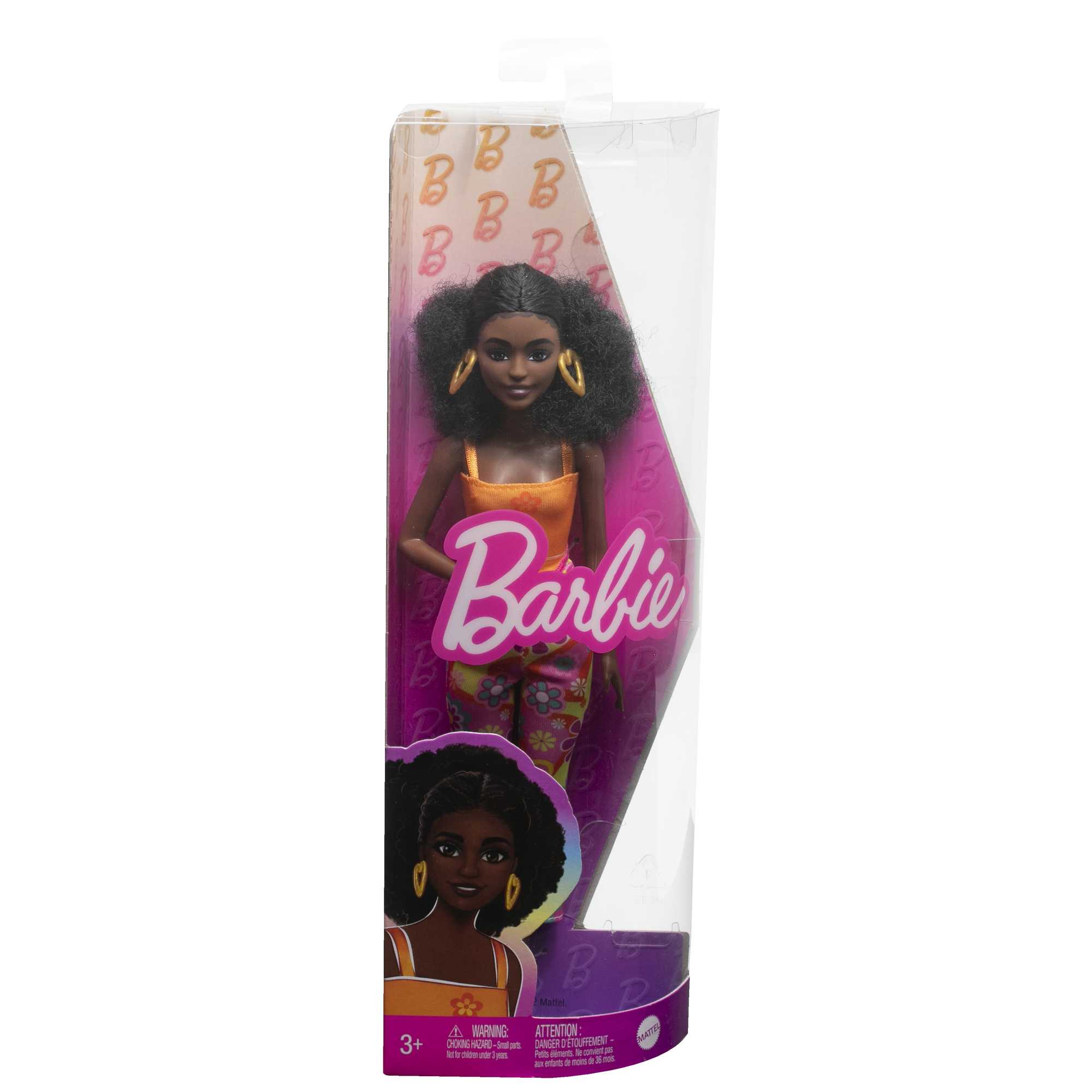Barbie-Puppe, Lockige Schwarze Haare Und Zierlicher Körperbau, Barbie Fashionistas