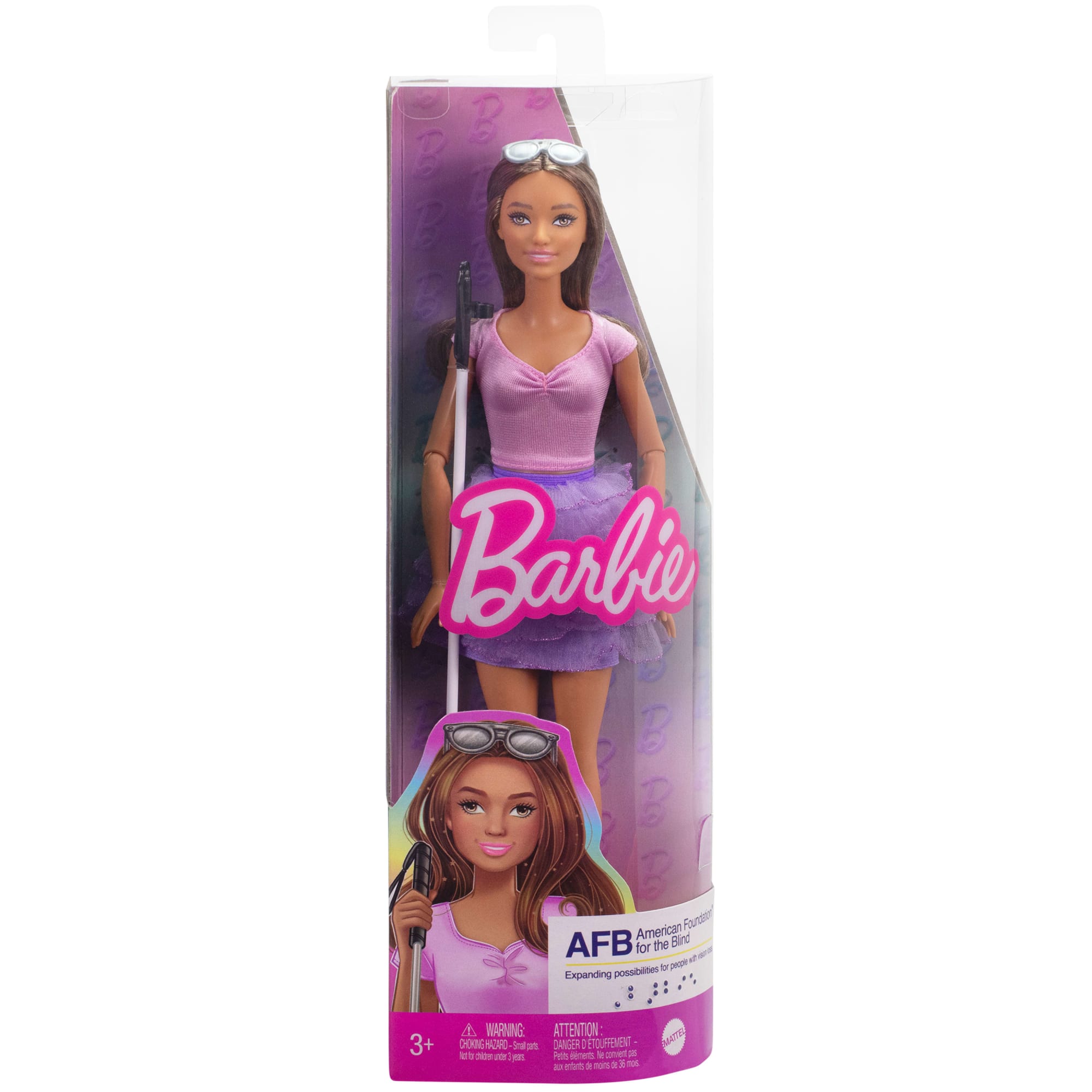 Barbie-Barbie Fashionistas 228-Poupée Aveugle Avec Canne Et Lunettes