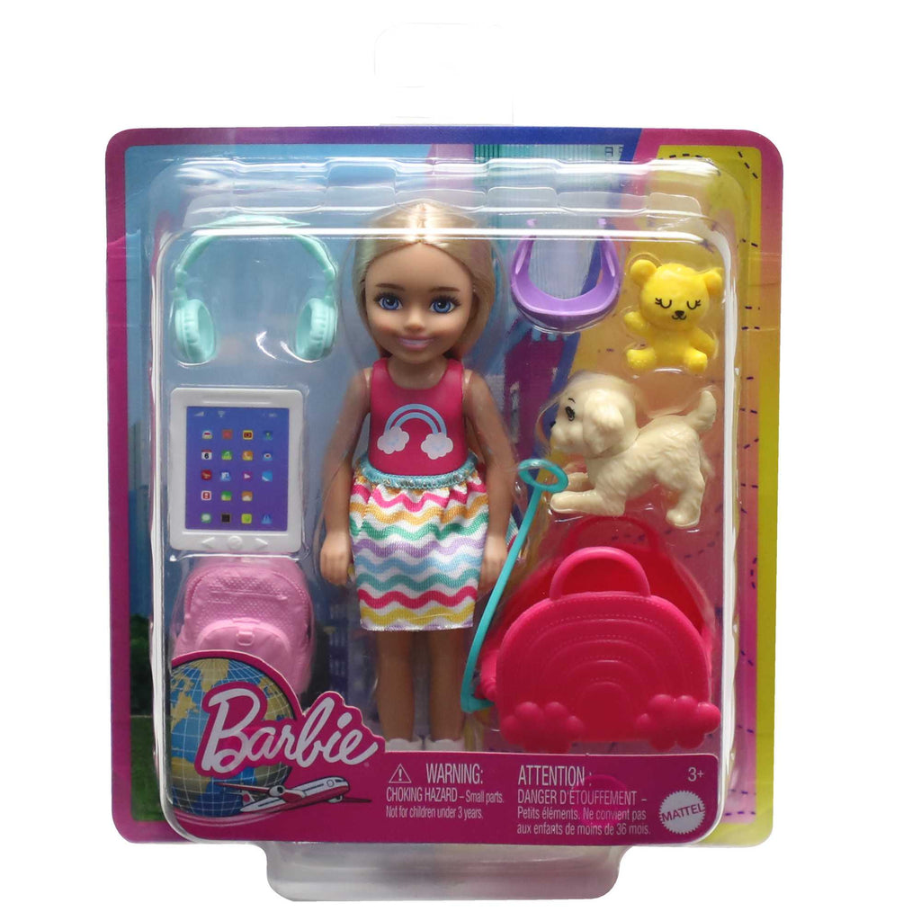 Barbie-Chelsea En Voyage-Coffret Avec Chiot Et Accessoires