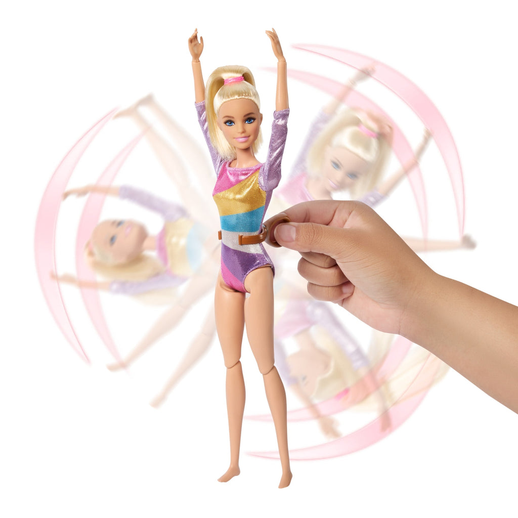 Barbie Turnen Speelset Met Blonde Modepop, Evenwichtsbalk, 10+ Accessoires En Saltofunctie
