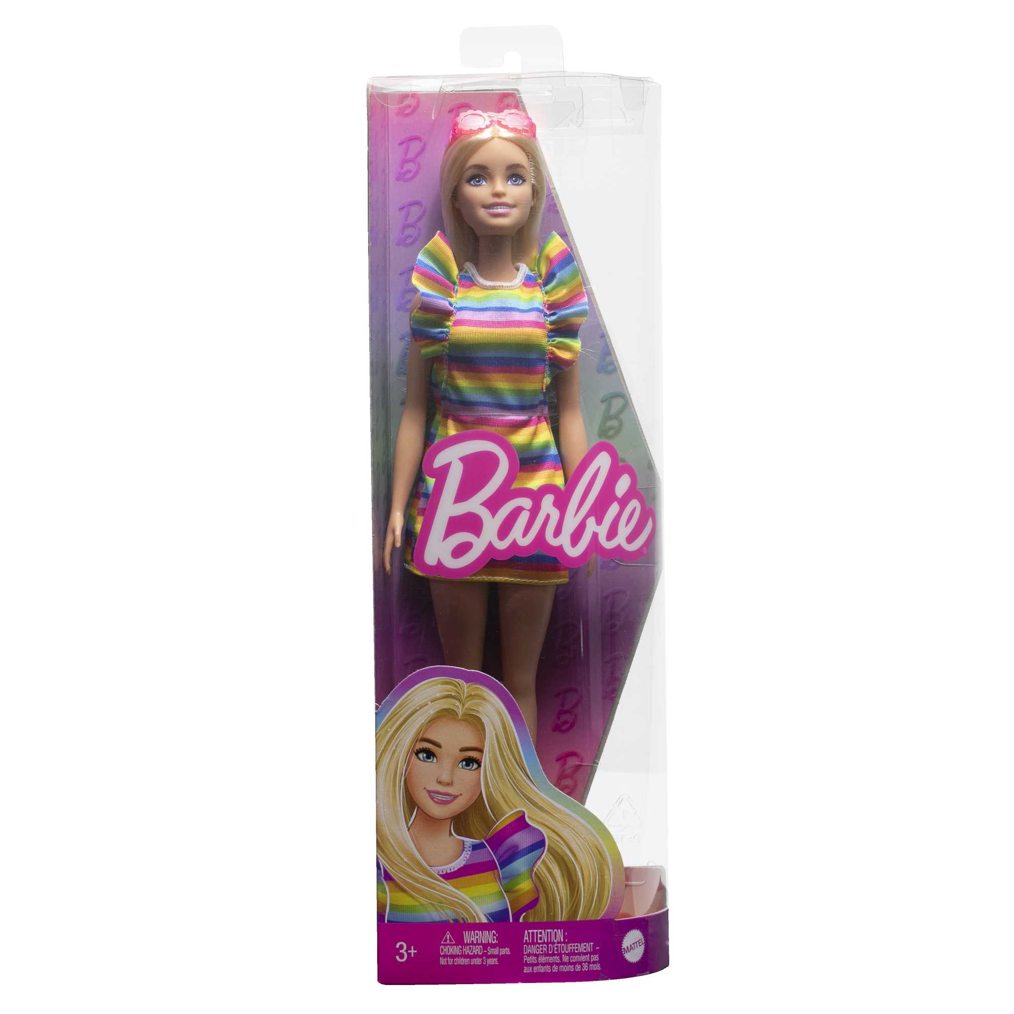 Barbie-Puppe Mit Zahnspange Und Regenbogenkleid, Barbie Fashionistas