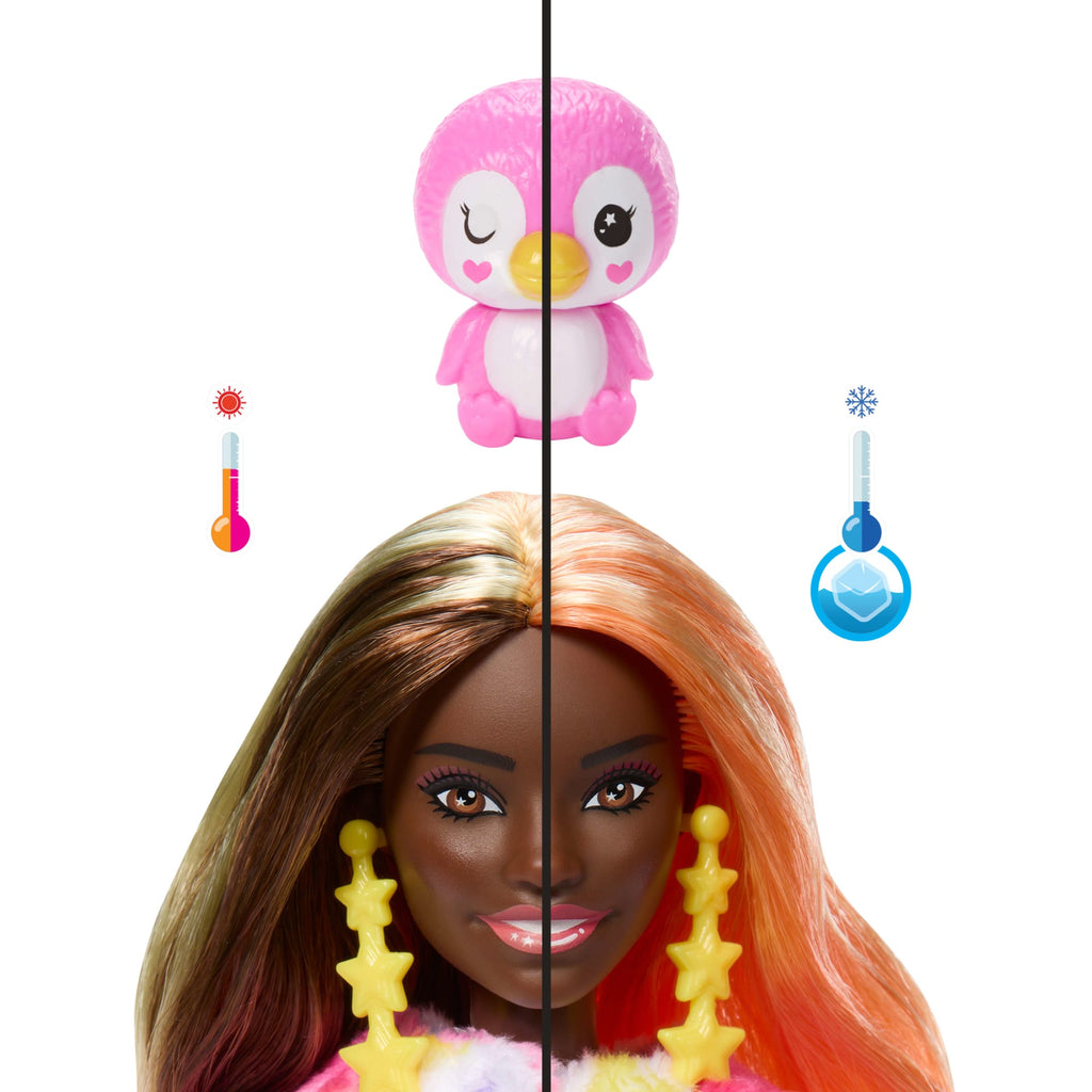 Barbie Cutie Reveal Serie Color Dream, Pinguino, Bambola E Accessori, 10 Sorprese
