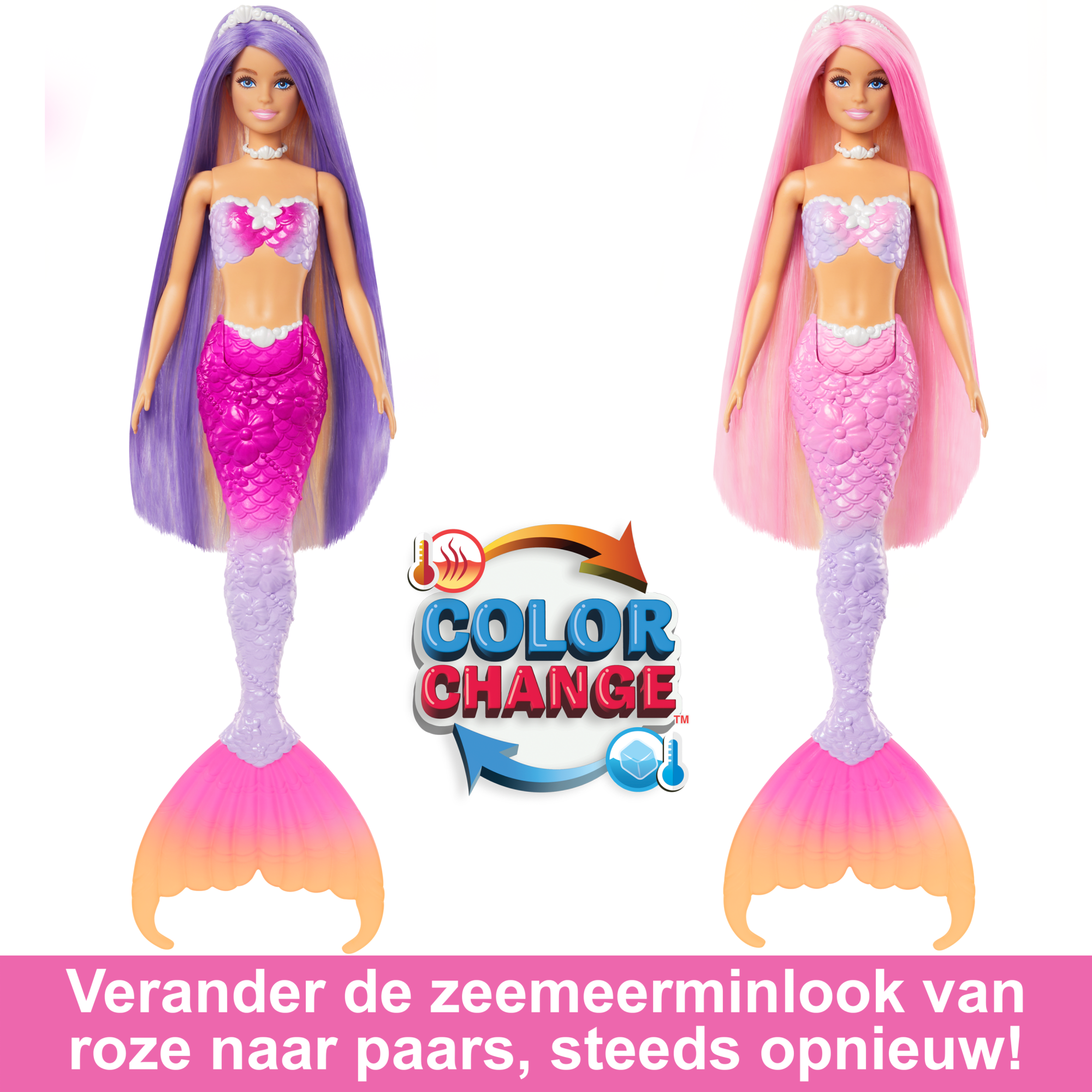 Barbie 'Malibu' Zeemeerminpop Met Kleurverandering, Dolfijn En Accessoires