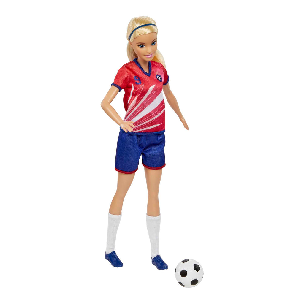 Barbie-Poupée Barbie Footballeuse, Blonde, Maillot N° 9, Dès 3 Ans