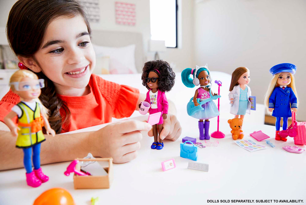 Barbie Toys, Chelsea Doll and Accessories, Can Be Career-Themed Small Dolls