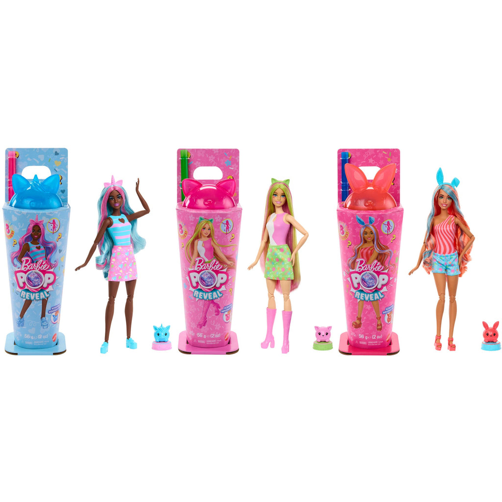 Barbie Pop Reveal Serie Frullati, Bambola E Accessori, Set Con Profumo E Cucciolo (I Modelli Possono Variare)