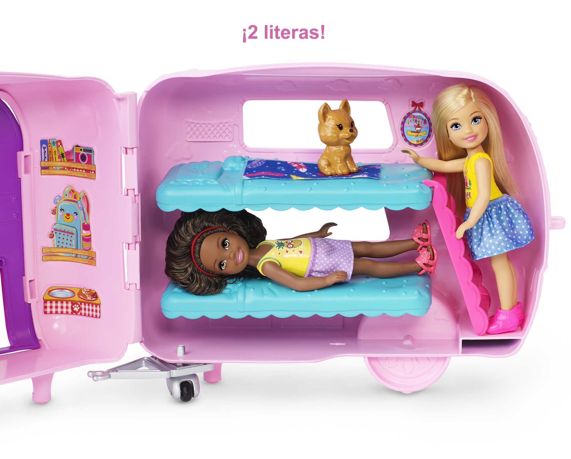 Barbie Chelsea Muñeca Y Su Caravana, Con Perrito Y Accesorios (Mattel Fxg90)