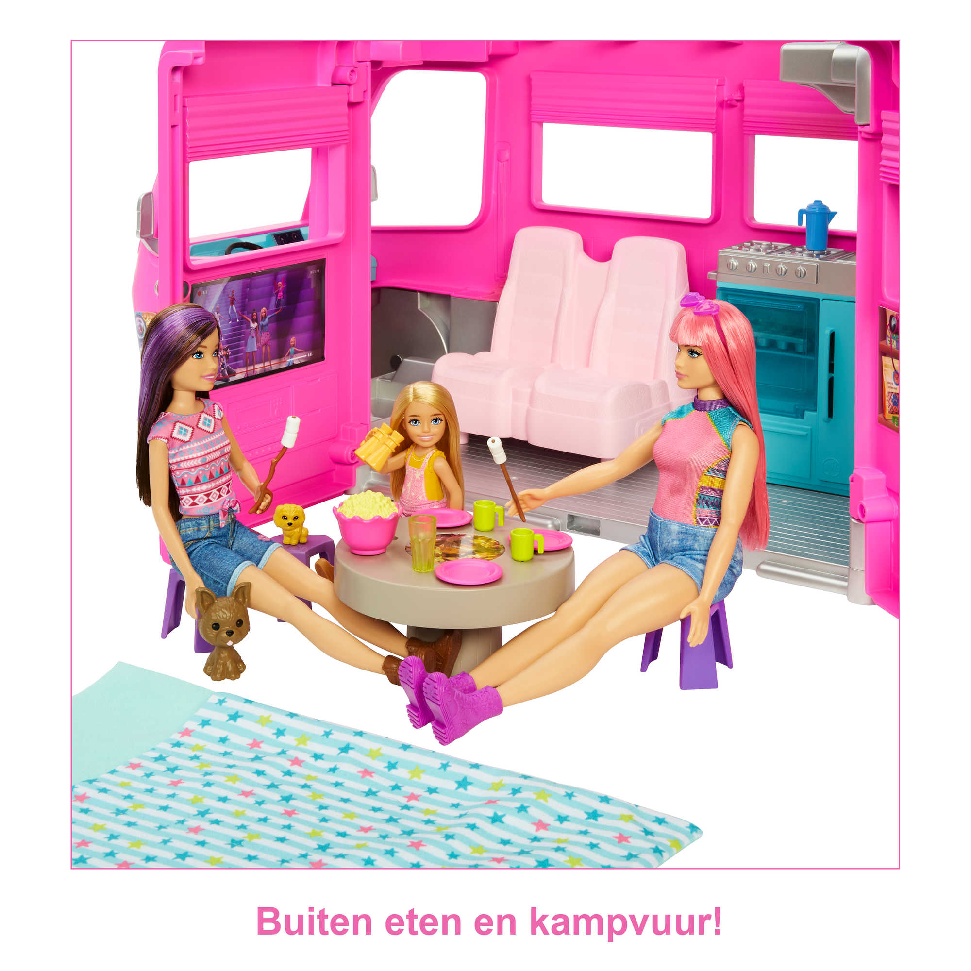 Barbie Dreamcamper, Ruim 73 Cm Hoog Met Zwembad, Glijbaan En Meer Dan 60 Accessoires