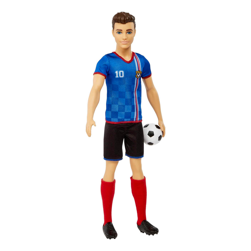 Ken Fußballspieler-Puppe, Kurze Haare, Trikot Mit Der Nummer 10, Fußball, Stollenschuhe, Stutzen, Für Kinder Ab 3 Jahre