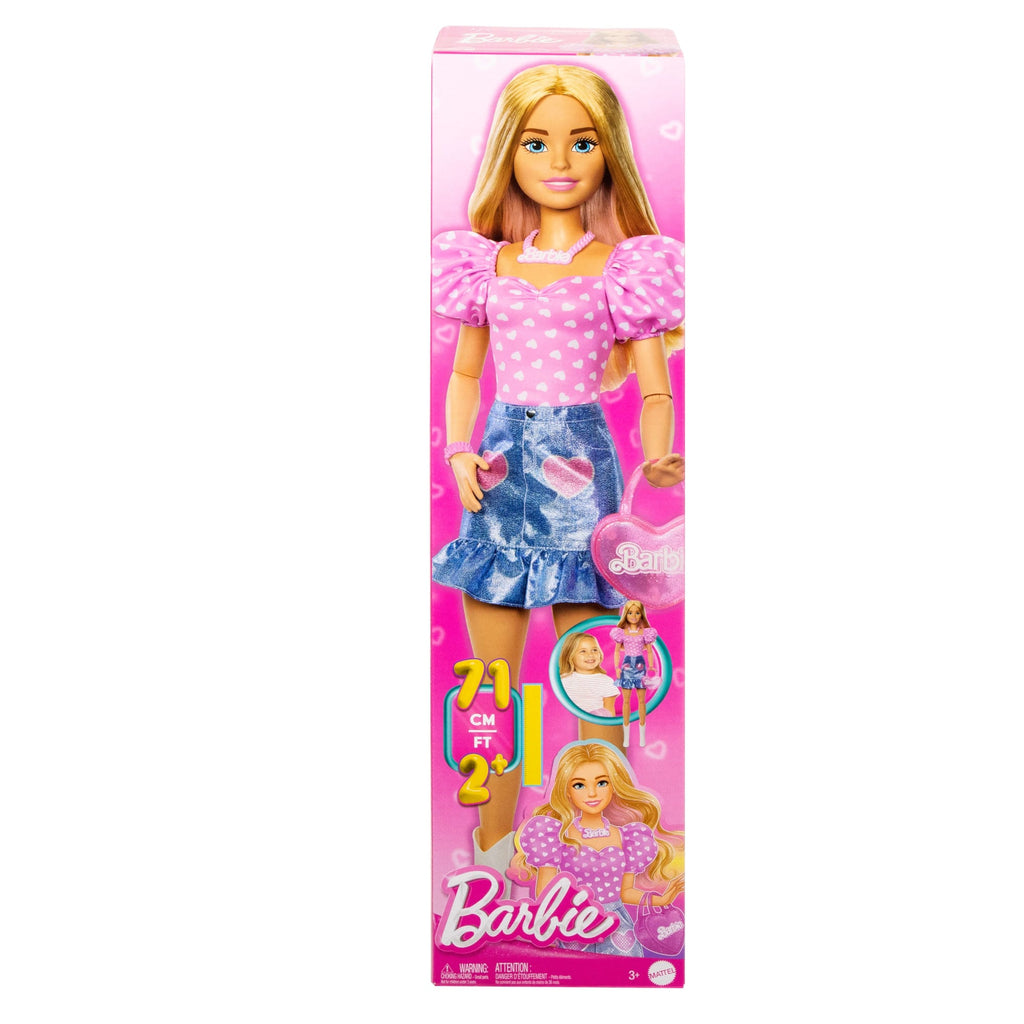 Bambola Barbie Bionda Da 71 Cm Con Accessori E Abiti Rimovibili, Collana E Borsetta