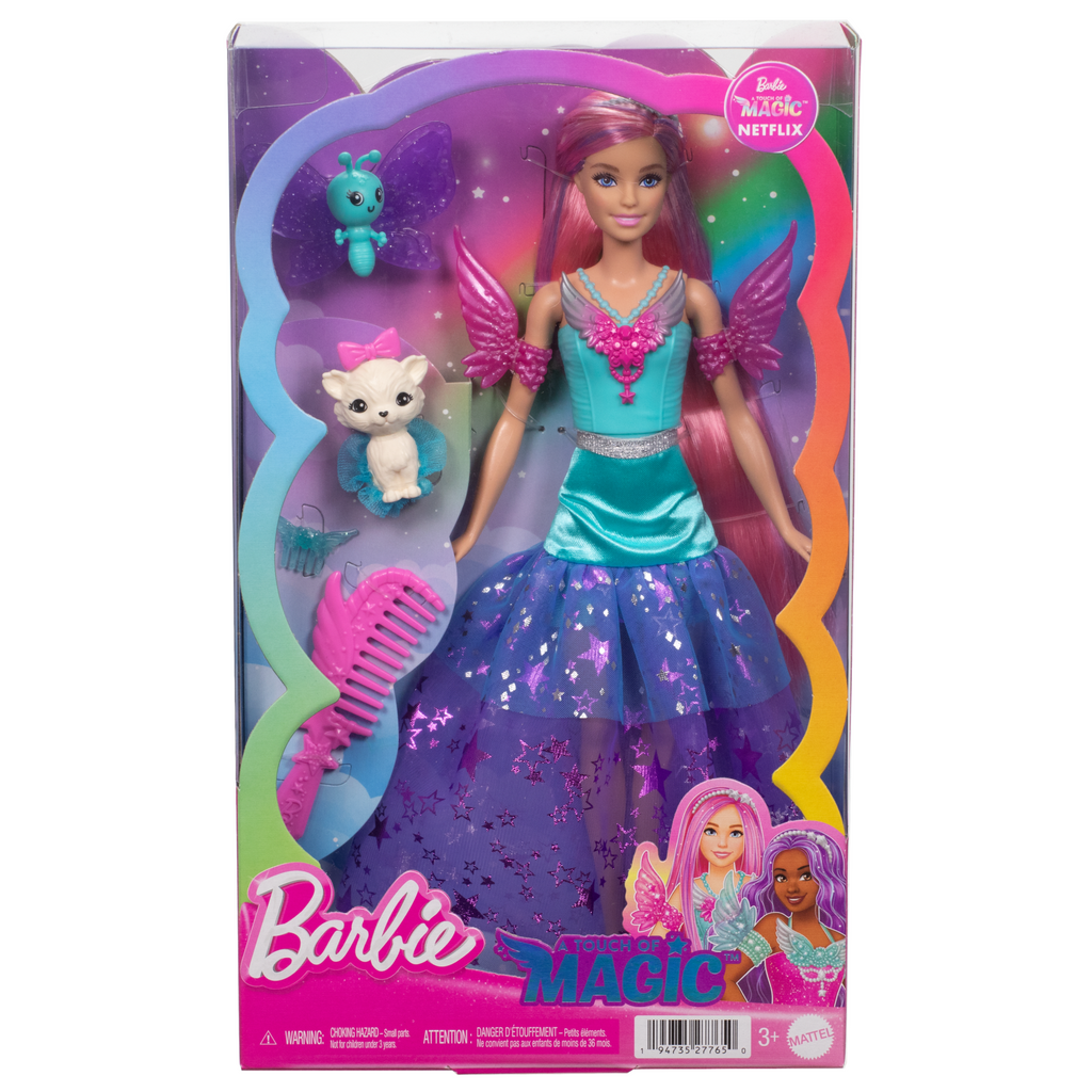 Muñeca Barbie Con DOS Mascotas De Fantasía, Barbie “Malibu” De Barbie A Touch Of Magic