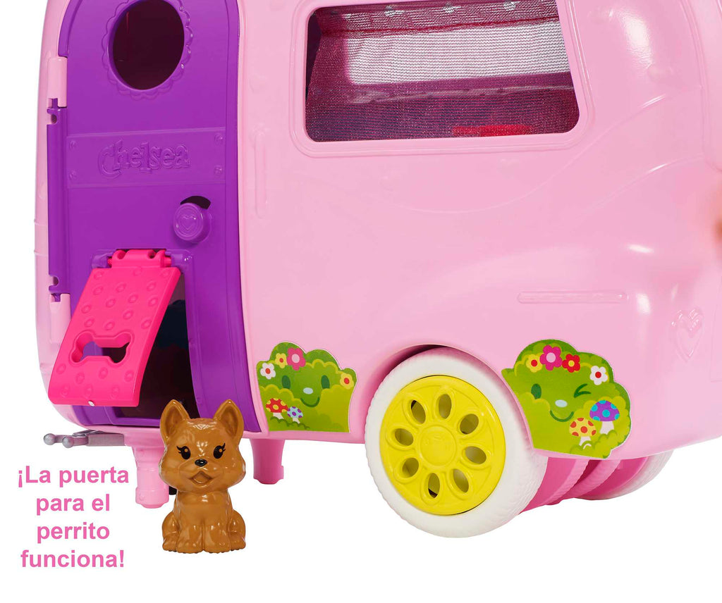 Barbie Chelsea Muñeca Y Su Caravana, Con Perrito Y Accesorios (Mattel Fxg90)