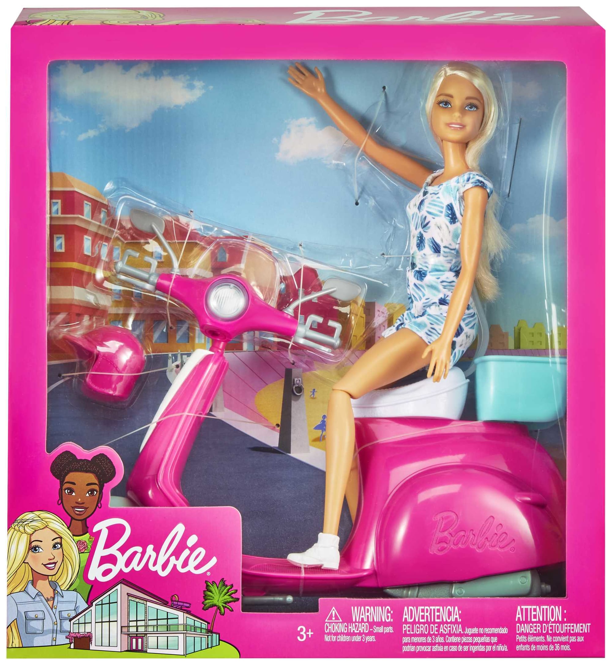 Barbie - Scooter & Poupée Blonde - Coffret Poupée Mannequin - 3 Ans Et +