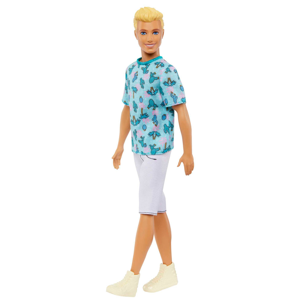 Muñeco Ken De Barbie Fashionistas N. 211 Con Pelo Rubio Y Camiseta De Cactus