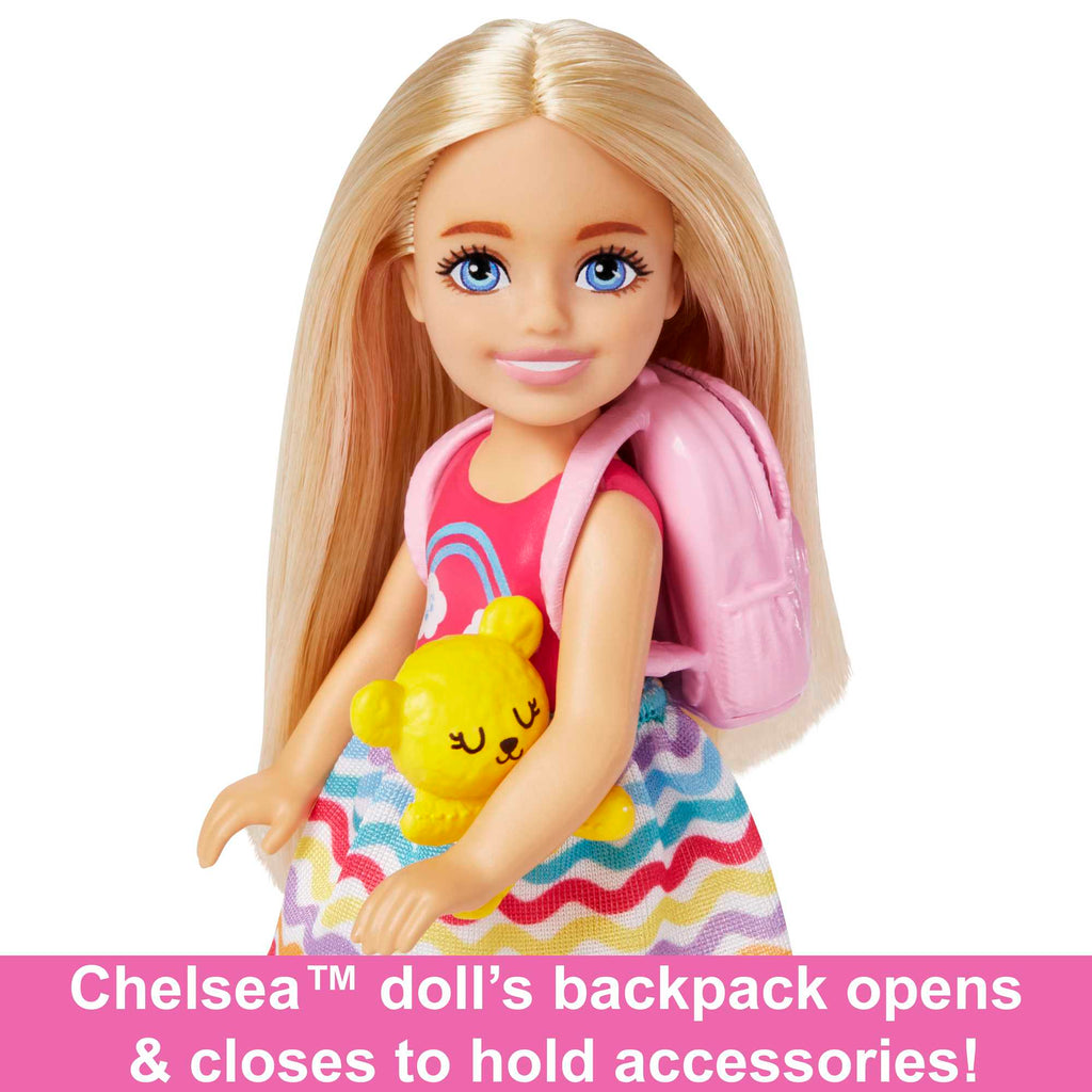 Barbie Chelsea Doll And Accessories, Small Doll Travel Set With Puppy And 6 Pieces