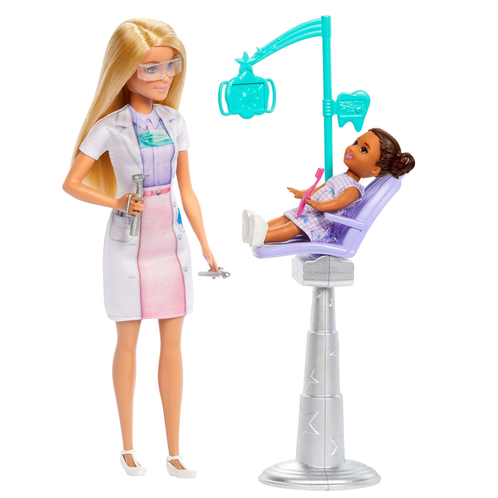 Barbie Zahnärztin-Puppe, Blonde Modepuppe, 1 Kinderpuppe, Medizinisches Untersuchungszubehör Und Passende Accessoires