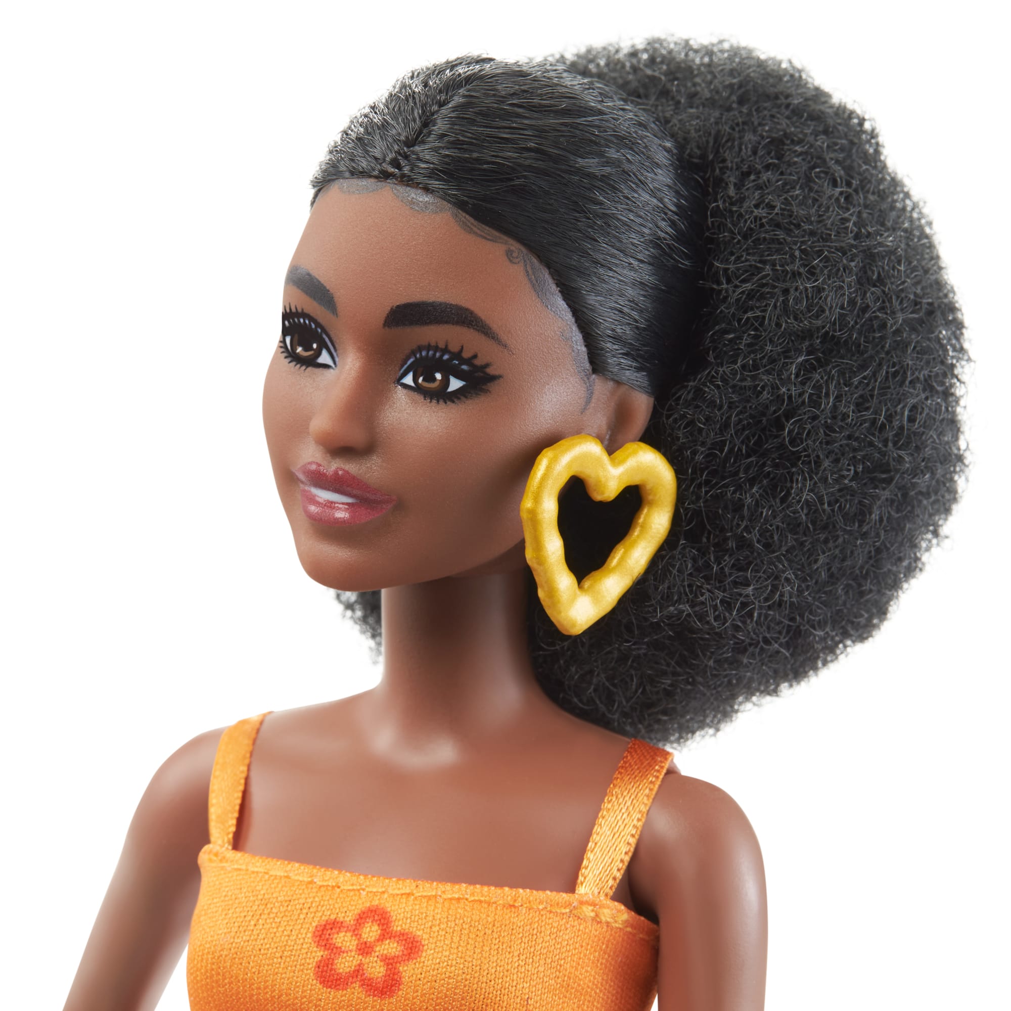 Barbie-Puppe, Lockige Schwarze Haare Und Zierlicher Körperbau, Barbie Fashionistas