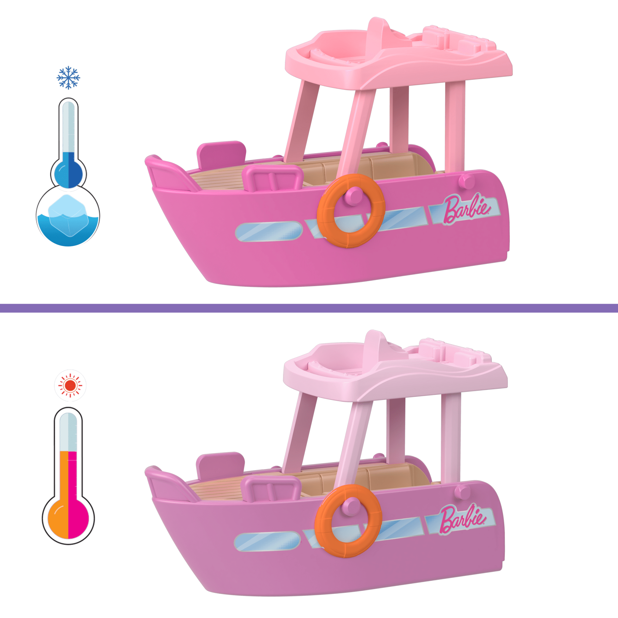 Barbie Mini Barbieland Bebek Ve Araç Seti, 4 Cm Bebek Ile Renk Değiştiren Rüya Teknesi