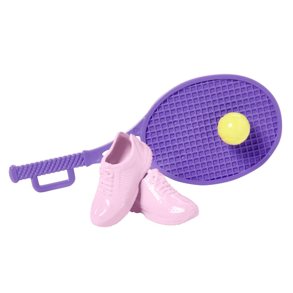 Yavru Köpeği, Spor Kıyafetleri, Patenleri Ve Tenis Raketiyle Barbie Bebek
